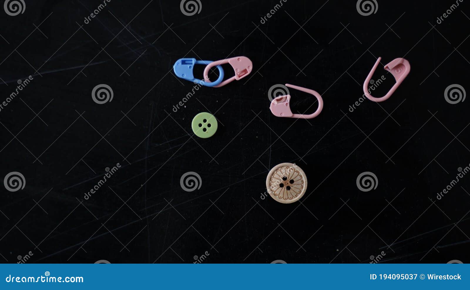 Colourful Safety Pins and Buttons Stock Image Image of metallic