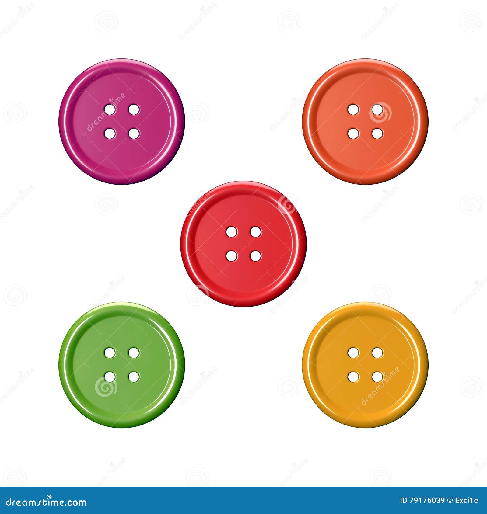 Colourful Sewing Clothing Buttons Stock Illustration Illustration of