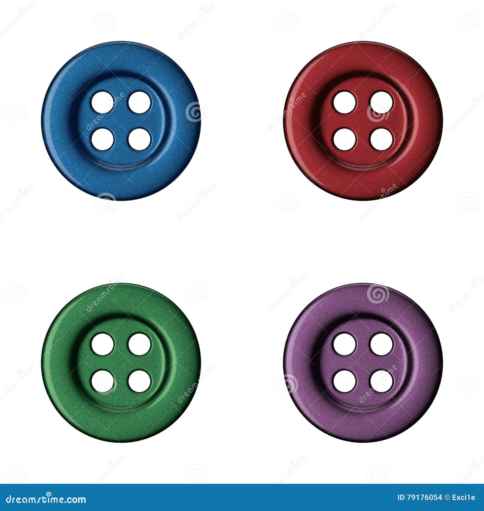 Colourful Sewing Clothing Buttons Stock Illustration Illustration of