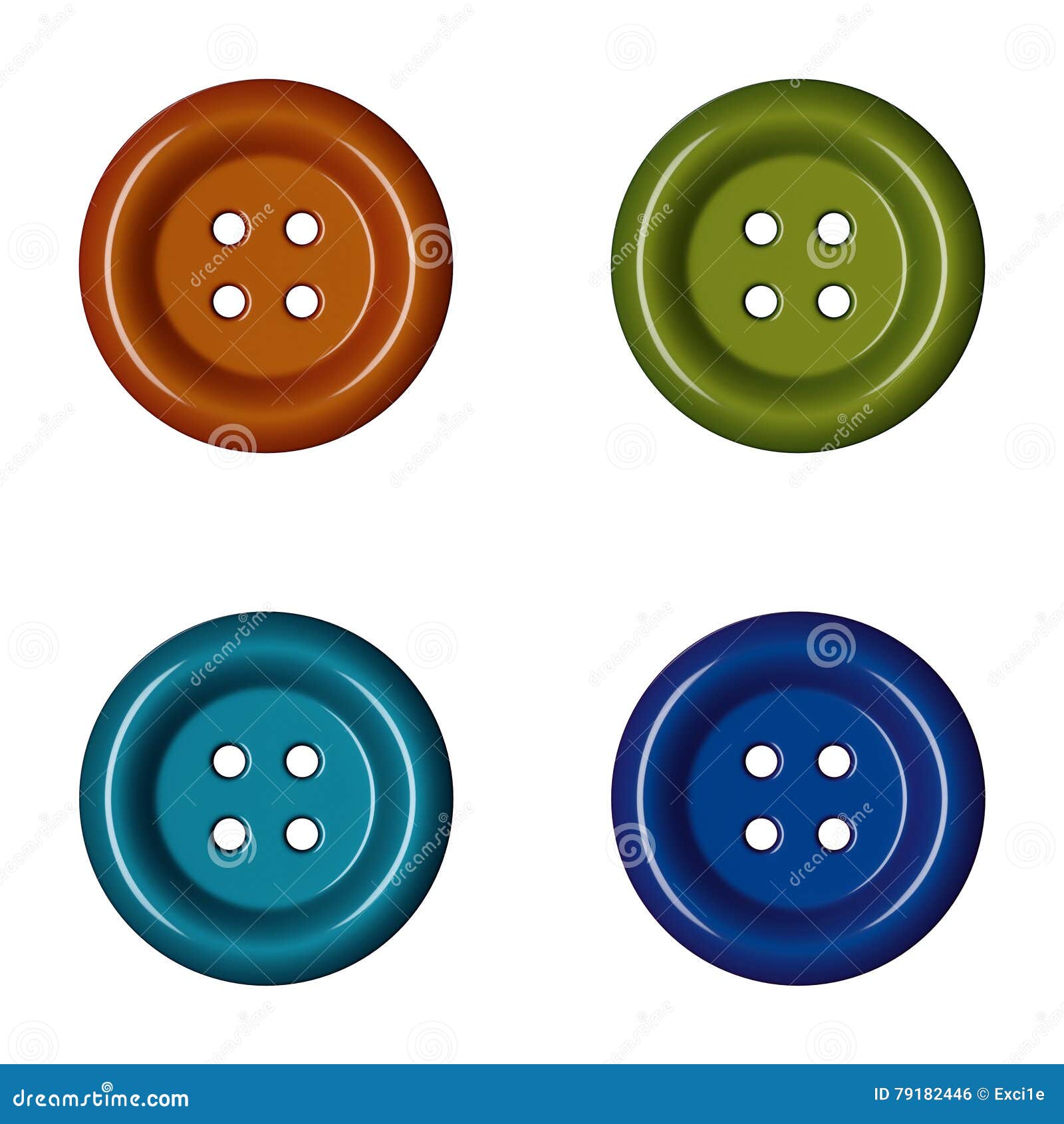 Colourful Sewing Clothing Buttons Stock Illustration Illustration of