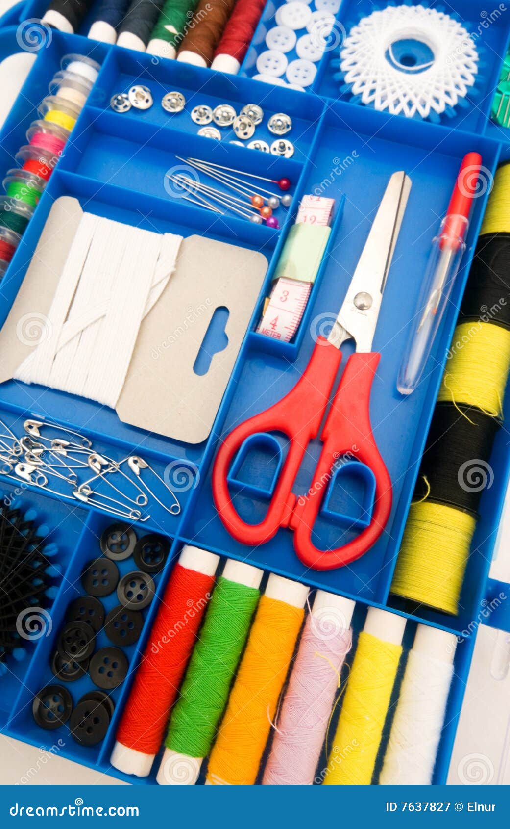 Colourful Sewing Kit with Many Items Stock Image Image of tape