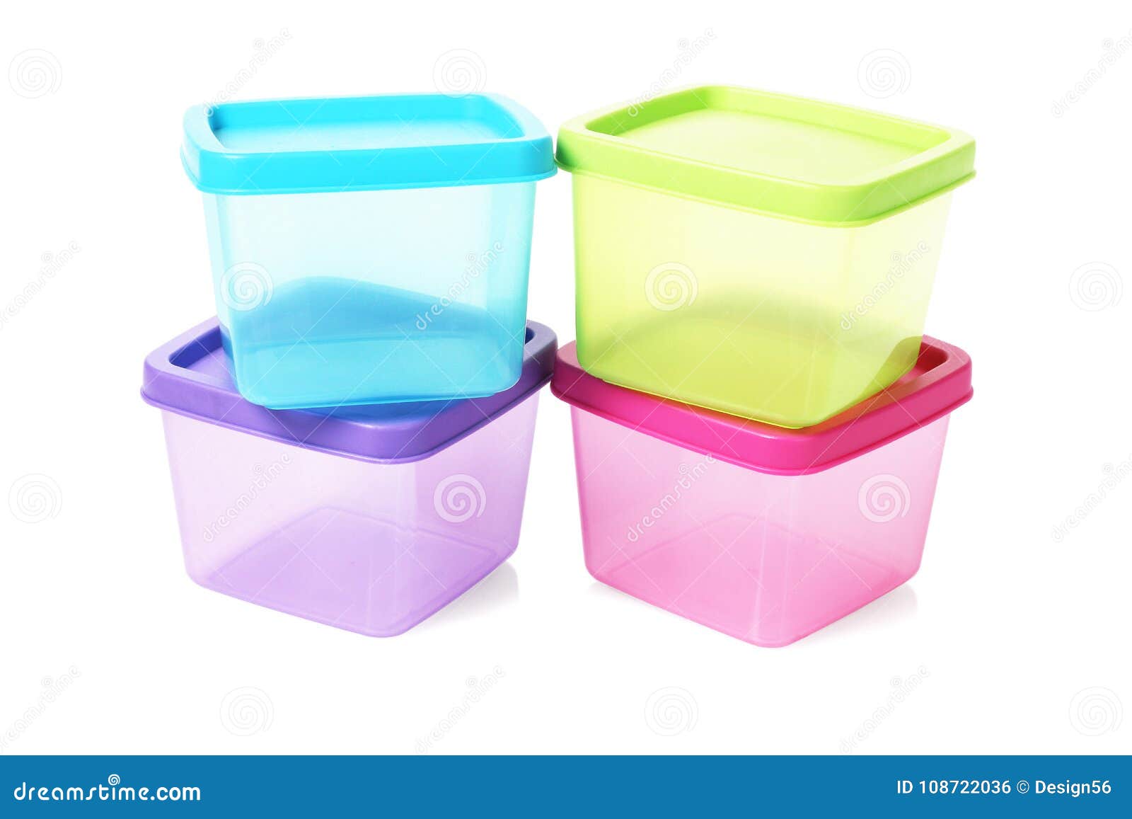 Colourful Square Plastic Containers Stock Photo Image of