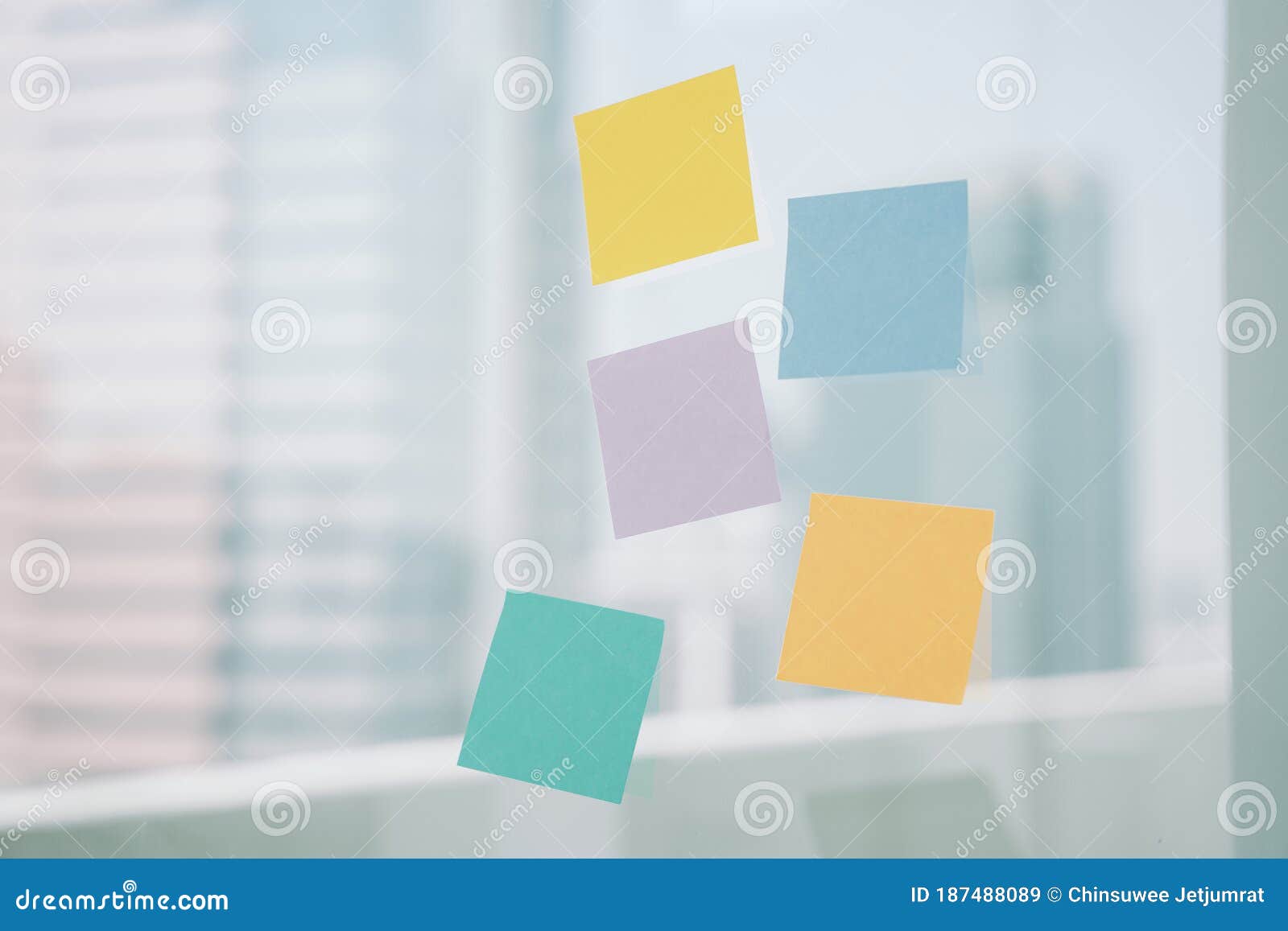 Colourful Sticky Paper Note on the Glass Wall Over City Background Stock  Image - Image of brainstorm, list: 187488089