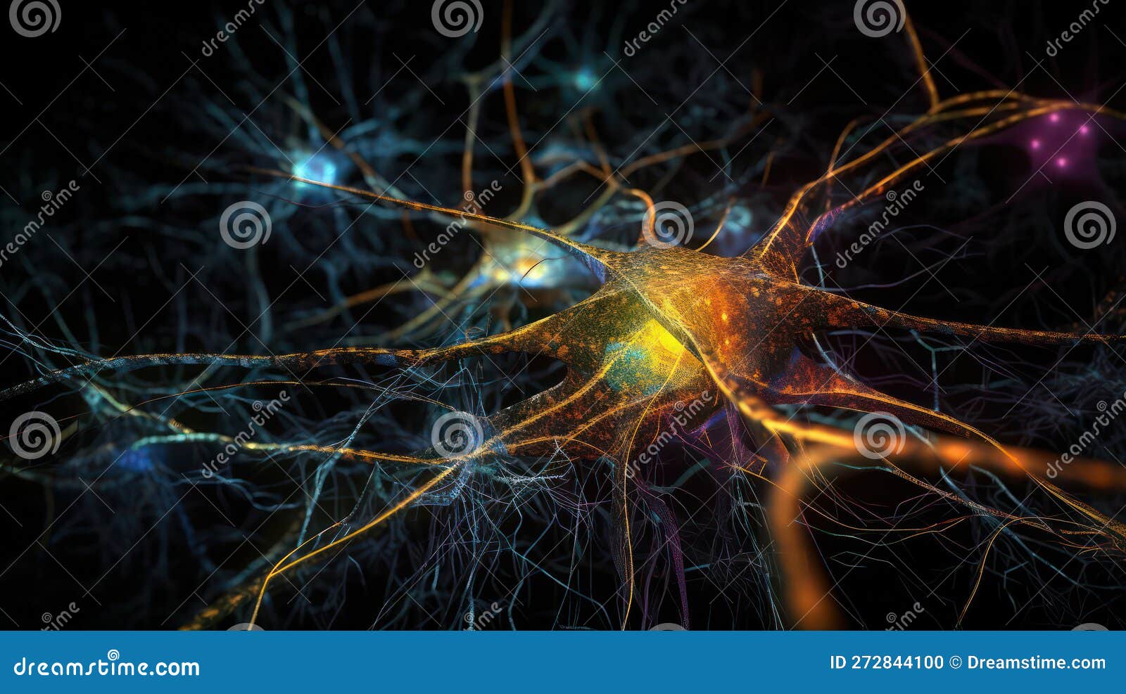 Colourful Synapses and Nerve Connections Stock Illustration ...