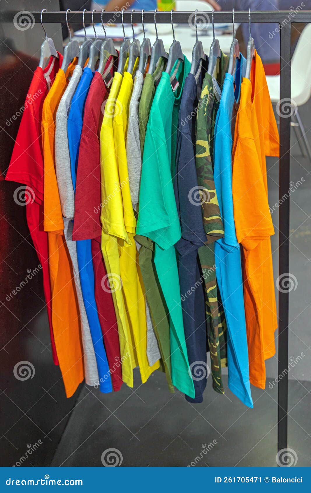 Colour T Shirts stock image. Image of rail, clothing - 261705471