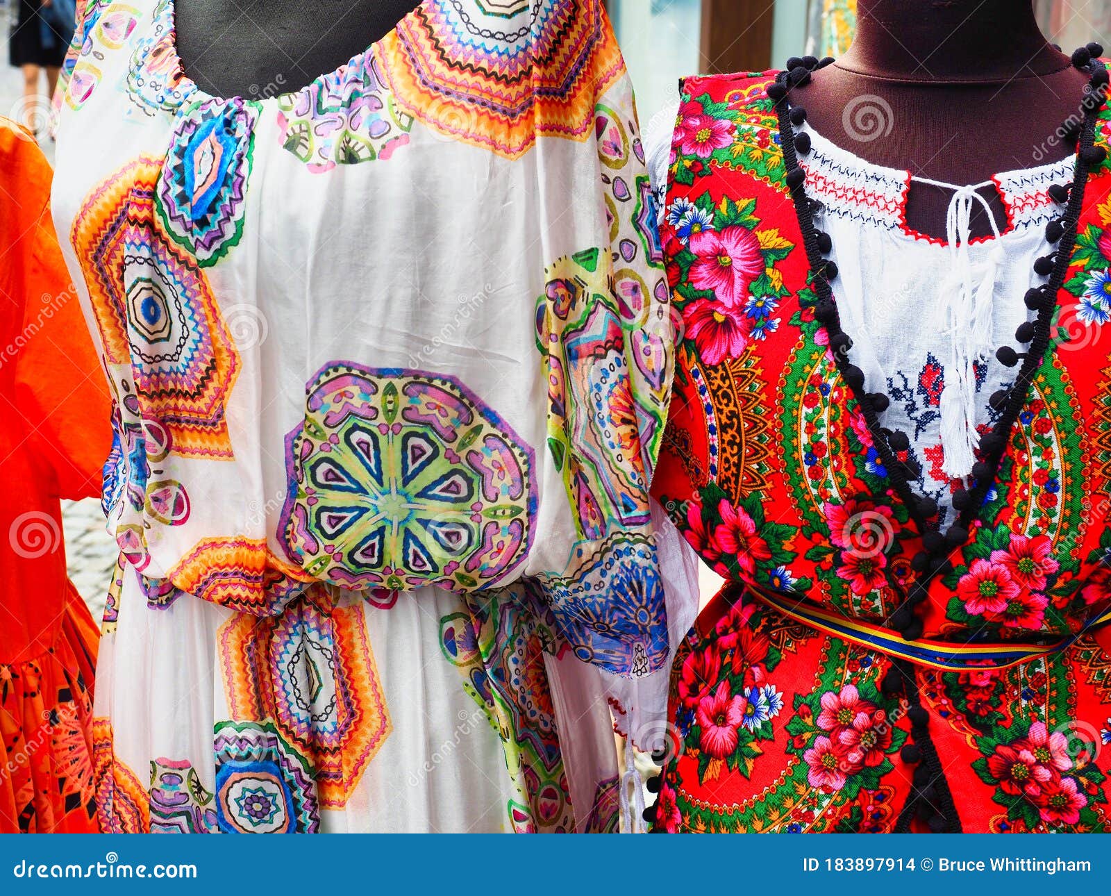 Colourful Traditional Style Clothes and Bucharest Dress Shop, Romania ...