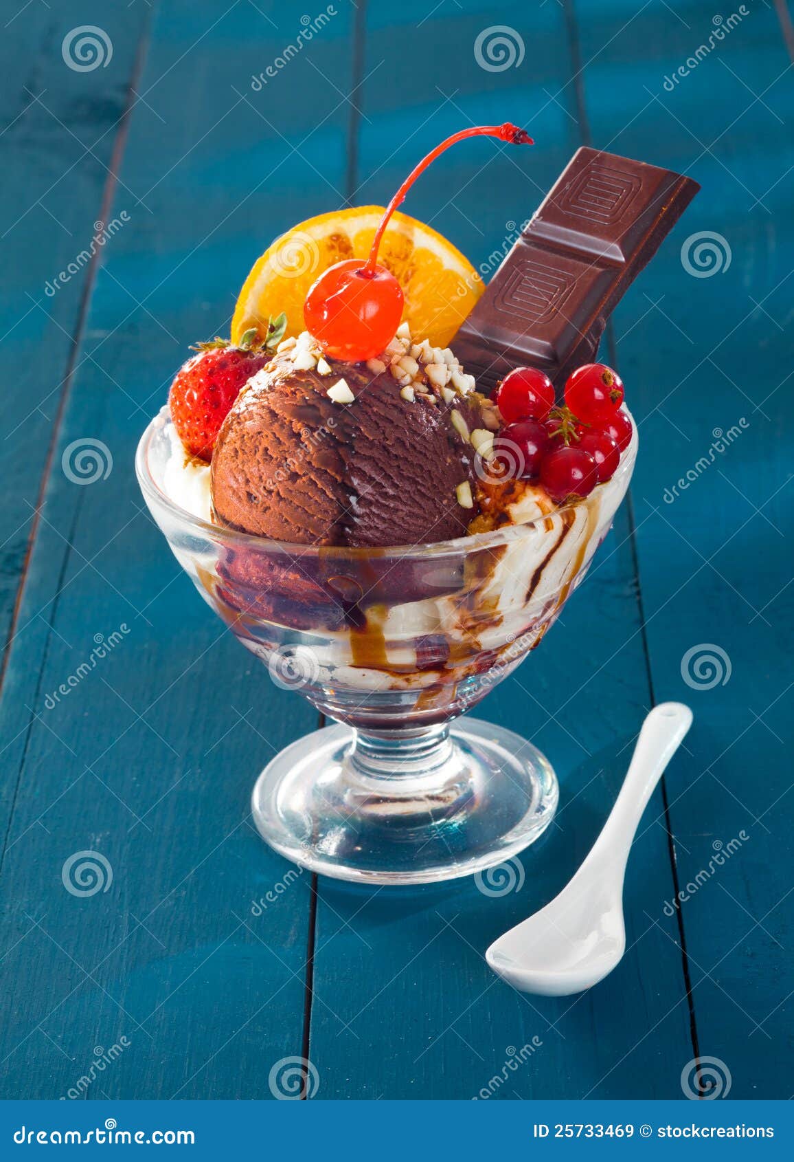Colourful Tropical Chocolate Dessert Stock Image Image of coffee
