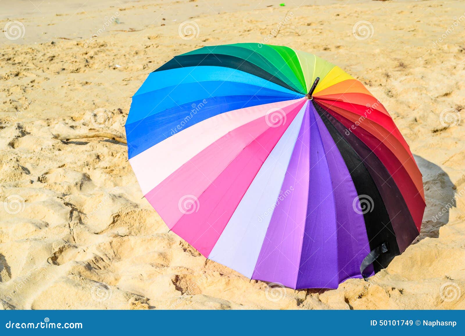 Colourful Umbrella and Sand Background Stock Image Image of pink
