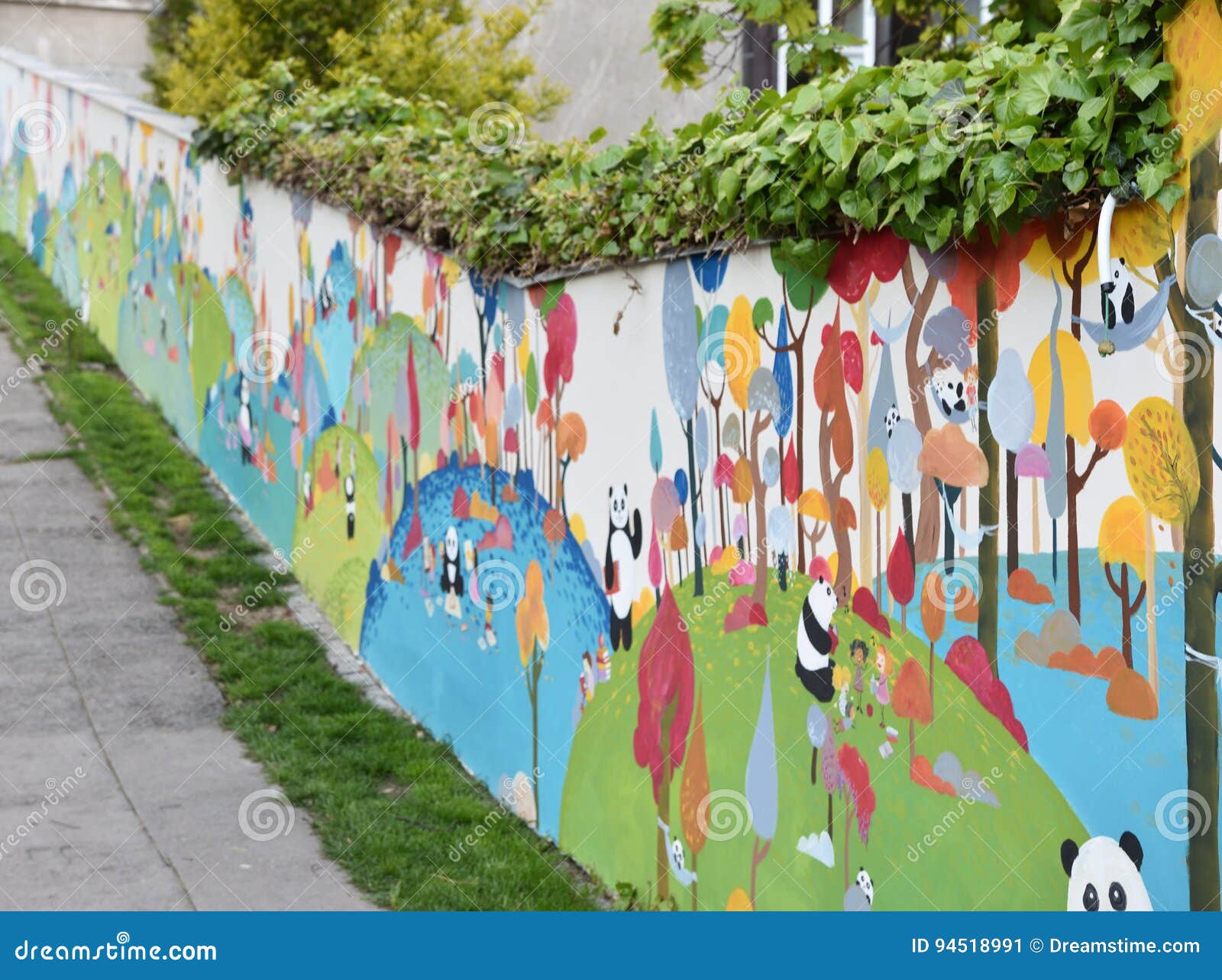 A colourful wall in Prague editorial photo. Image of colourful 94518991