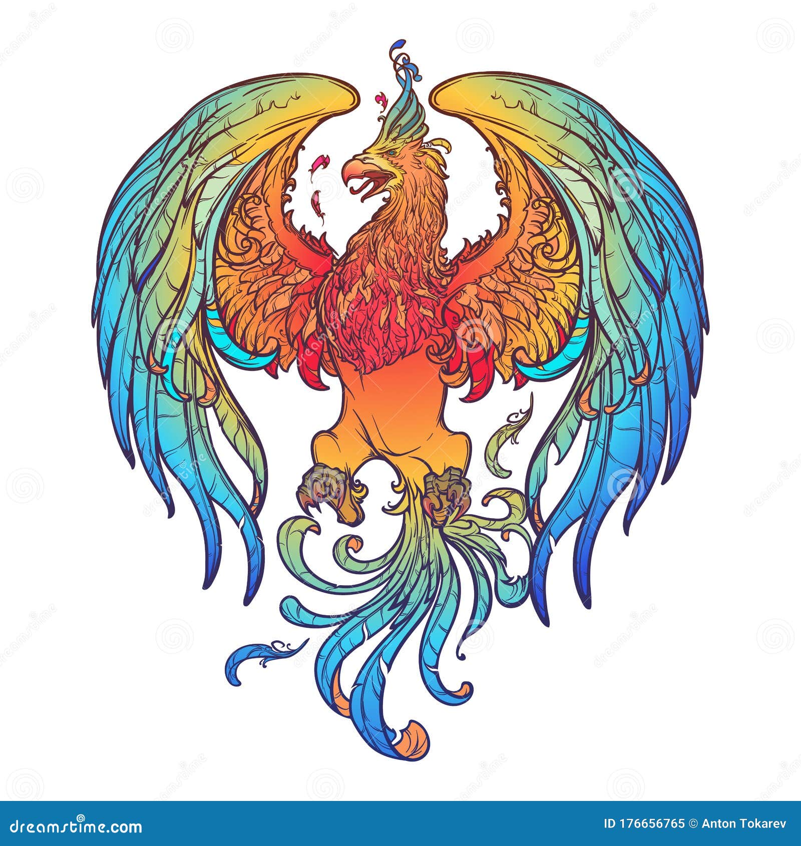 Phoenix Bird Watercolor Illustration On White Stock Illustration 2082259354  | Shutterstock
