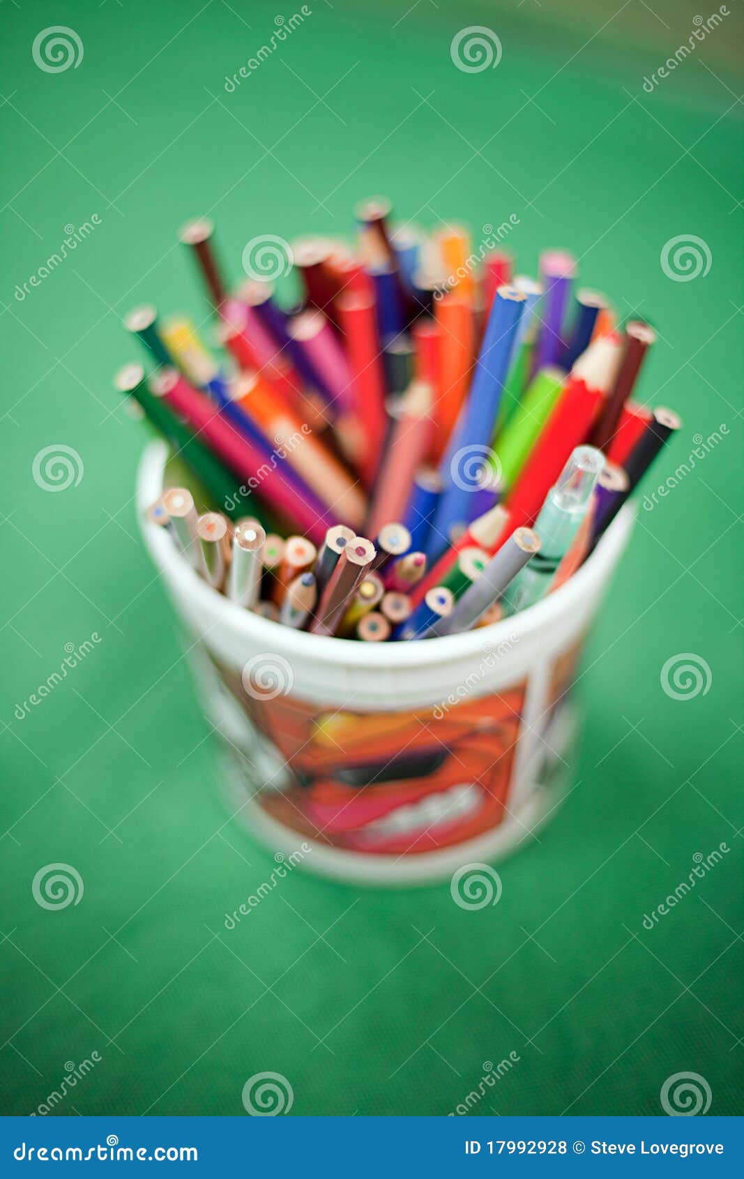Colouring Pencils stock photo. Image of colouring, container 17992928