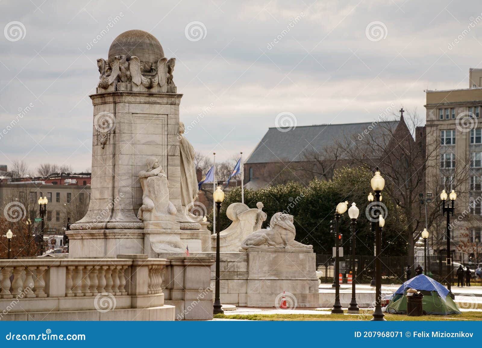 Columbus Circle Washington DC USA Editorial Photo Image of january
