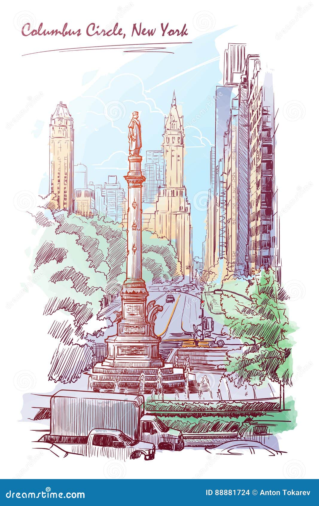 Free Hand Sketch Of New York City Skyline Stock Illustration - Download  Image Now - New York City, Urban Skyline, City - iStock