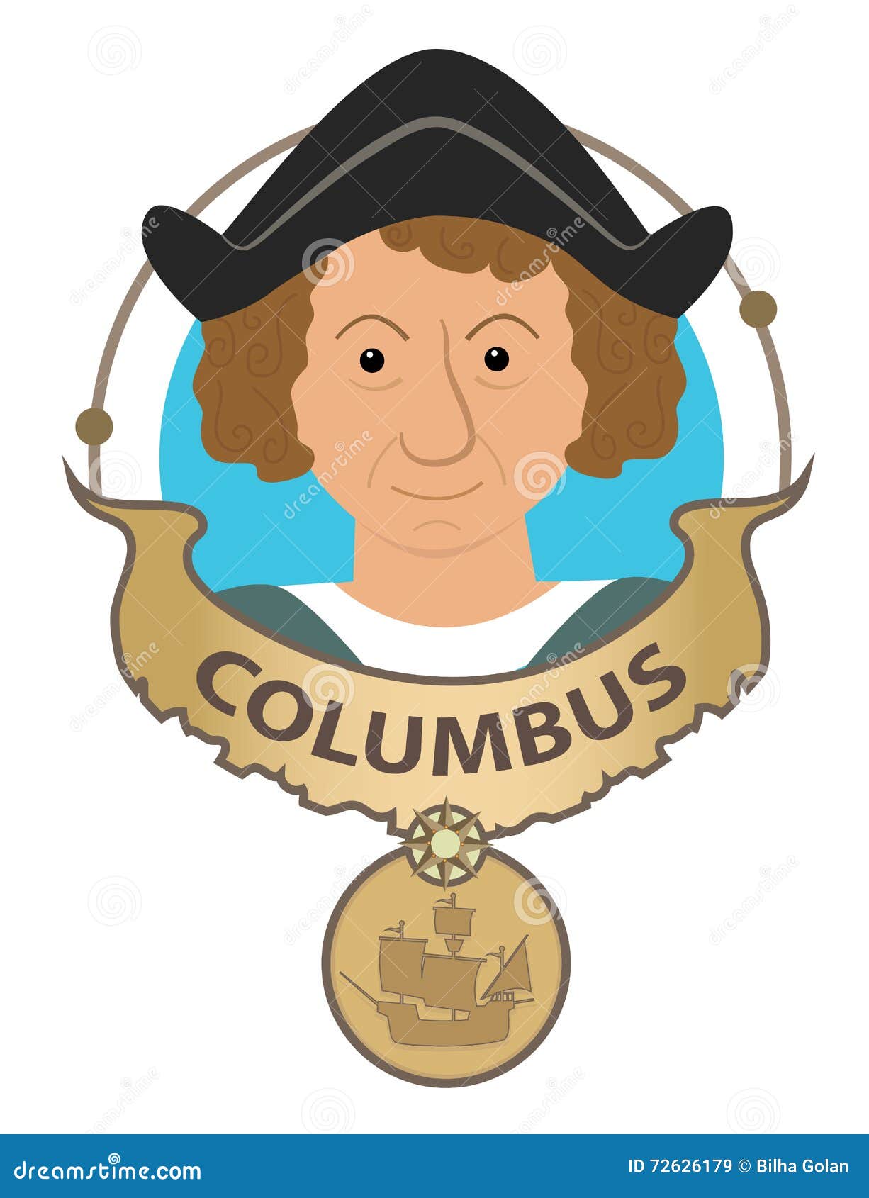 Columbus Clip-Art vector illustratie. Illustration of klem - 72626179