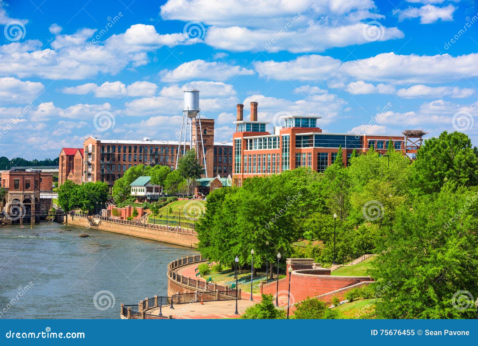 Columbus Georgia Skyline stock image. Image of town, reflection - 75676455