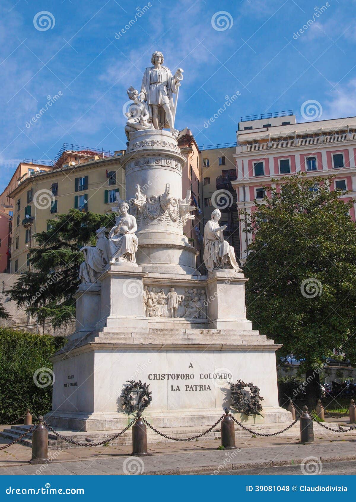 Columbus monument in Genoa stock photo. Image of christopher 39081048