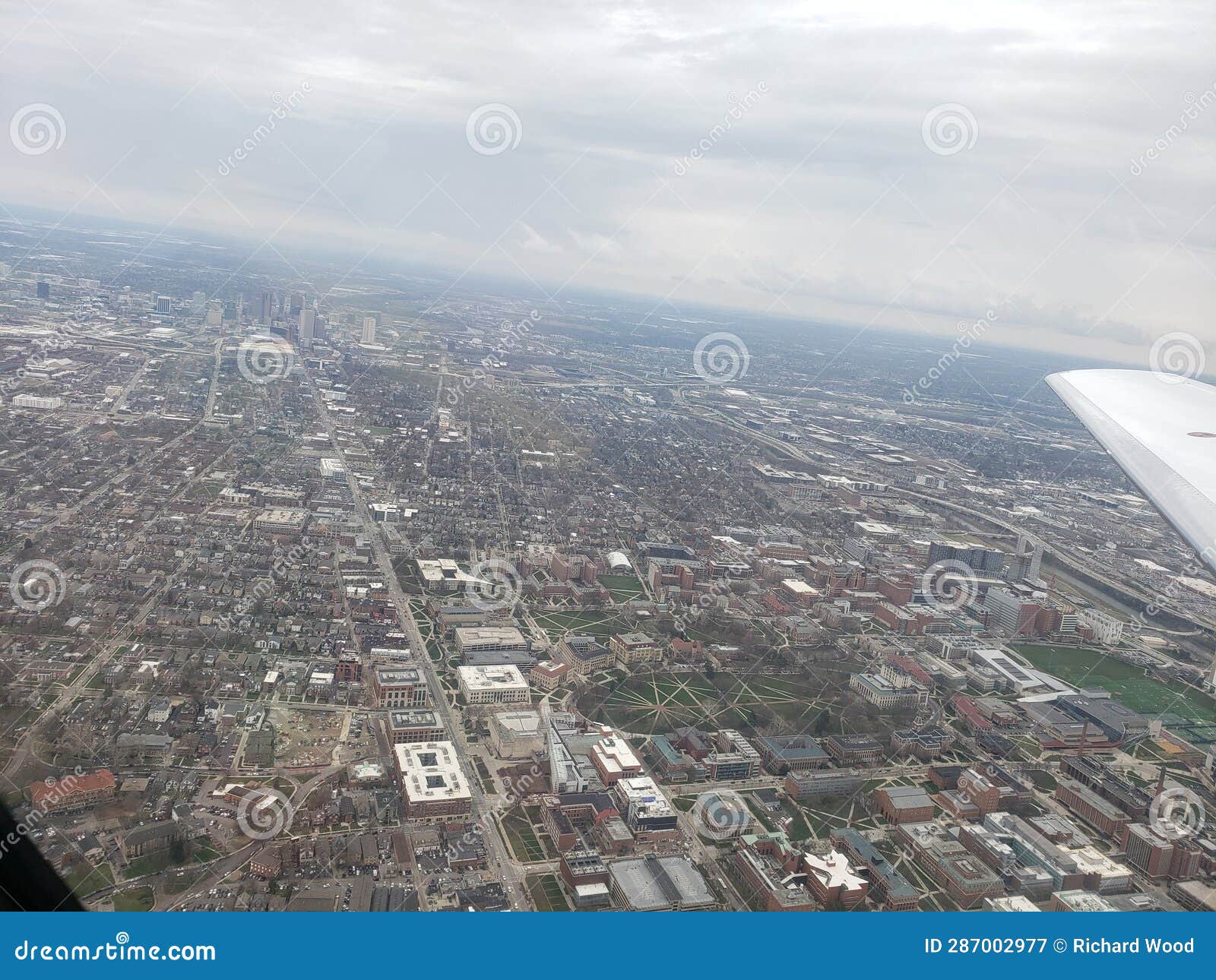 Columbus, Ohio Seen from a Plane Stock Image Image of abstract