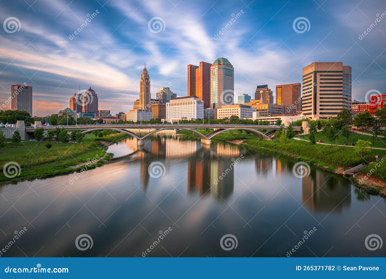 Columbus, Ohio, USA Skyline on the Scioto River Stock Photo Image of
