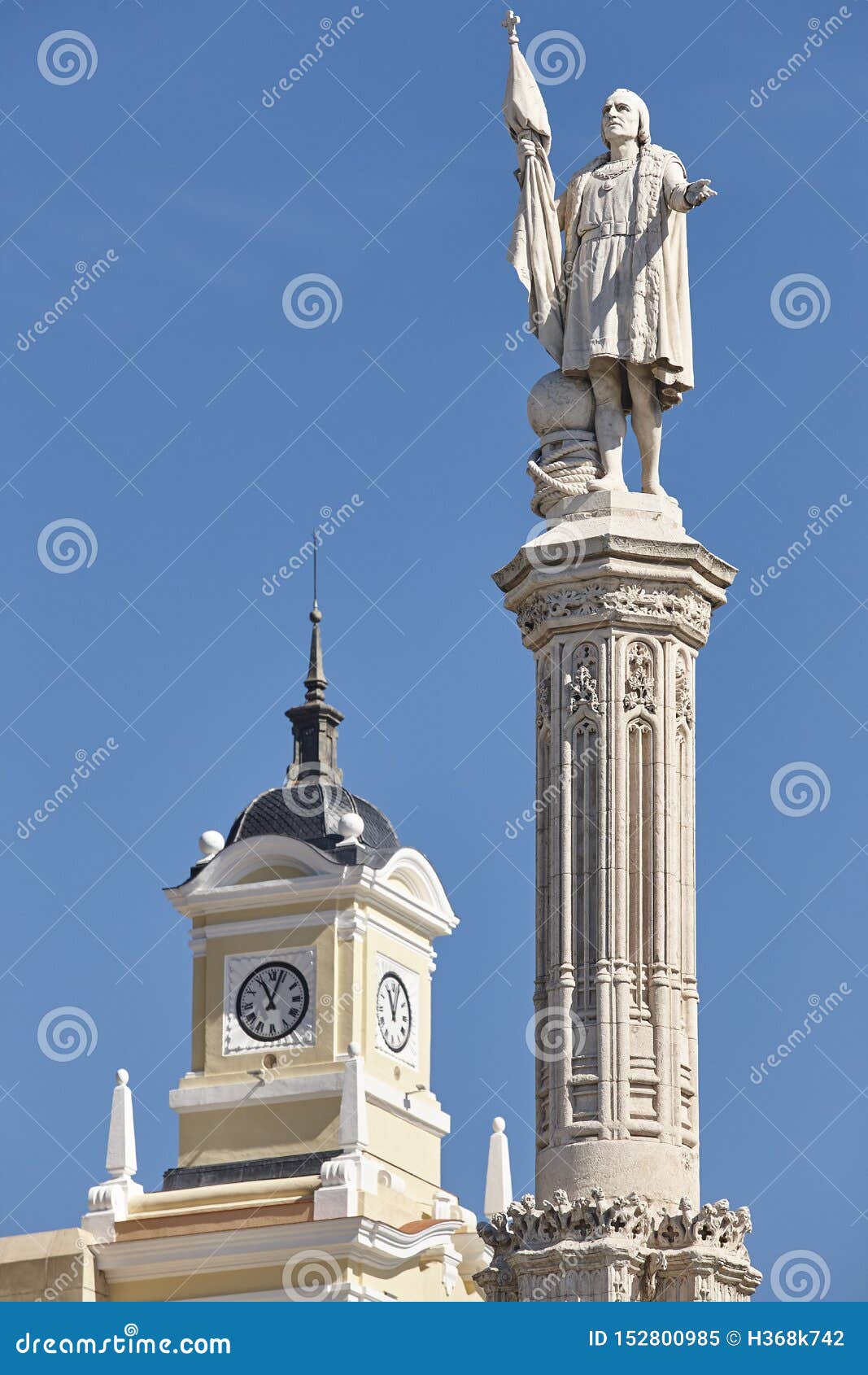 columbus statue monument in madrid city center. travel spain