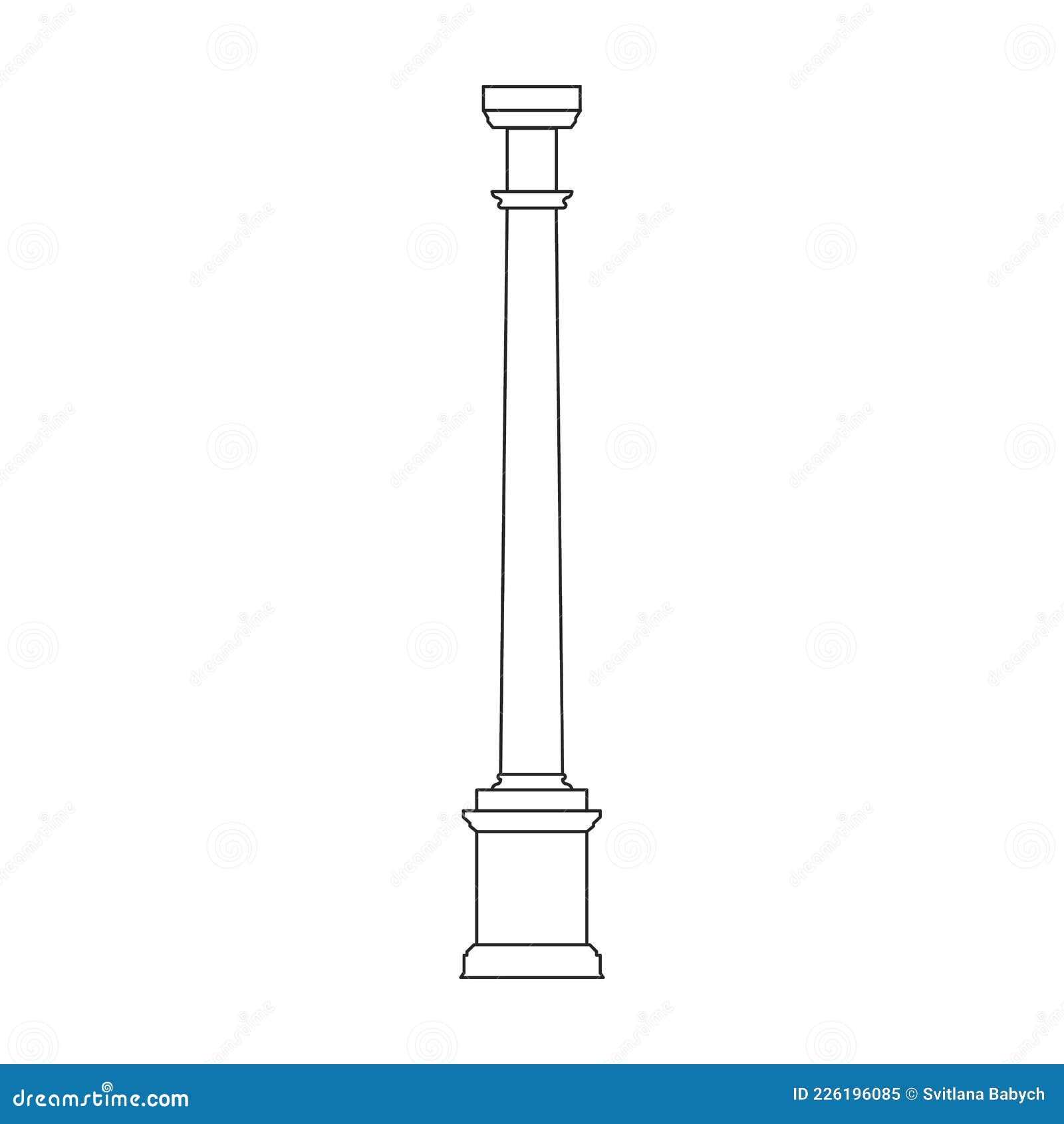Column Pillar Vector Icon. Outline Vector Icon Isolated on White