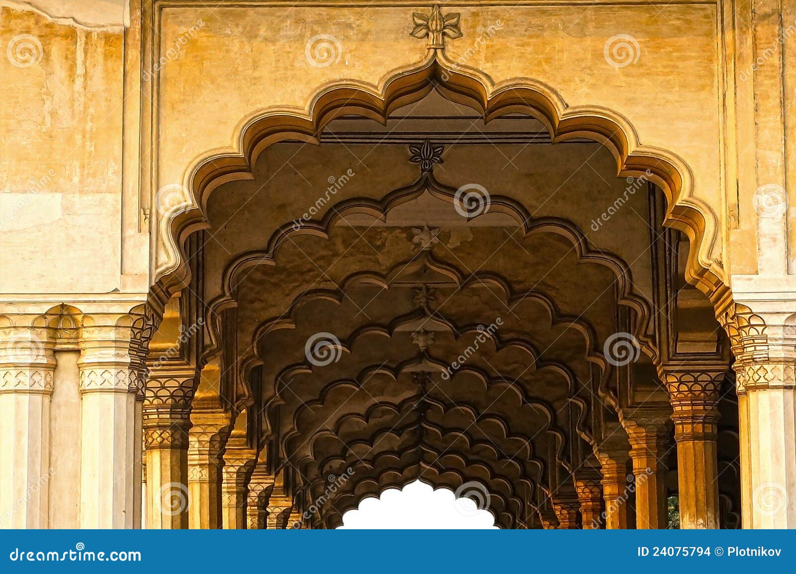 Columned Hall in Red Fort. Agra, India Stock Photo Image of mughal