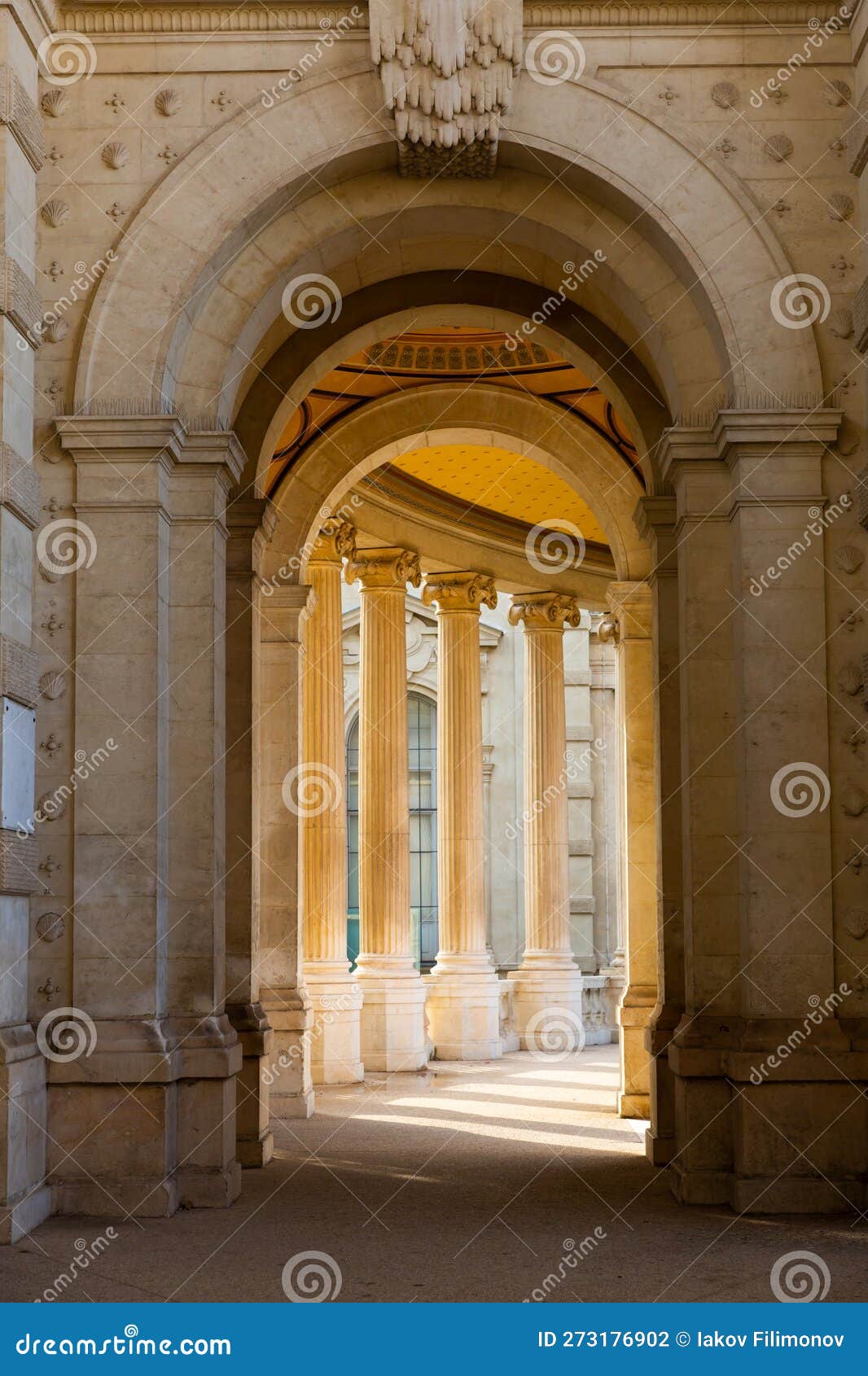 Columns of Palais Longchamp in Marseille, France Stock Photo - Image of ...