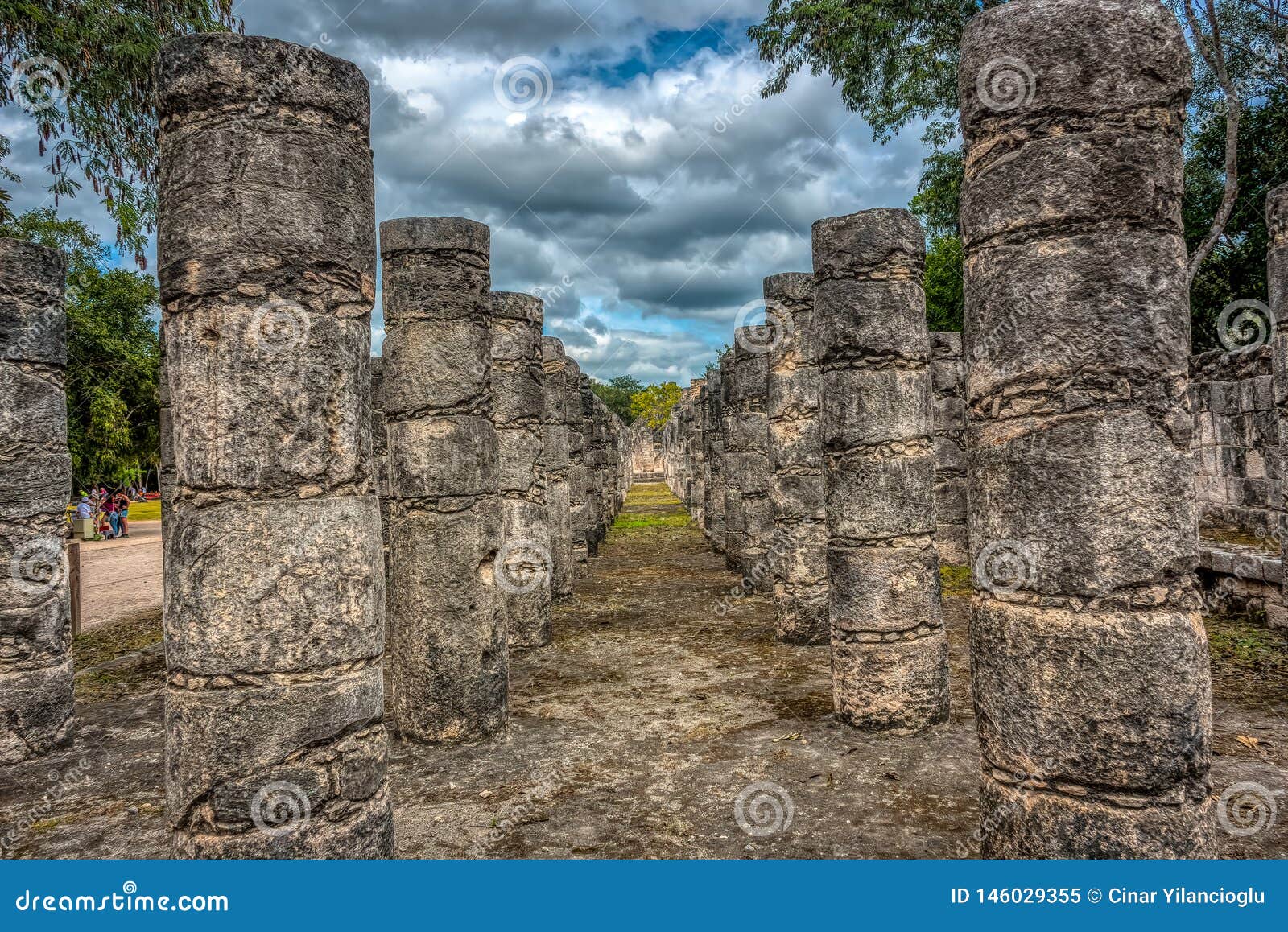 Columns In The Temple Of A Thousand Warriors, Chichen Itza, Mexico