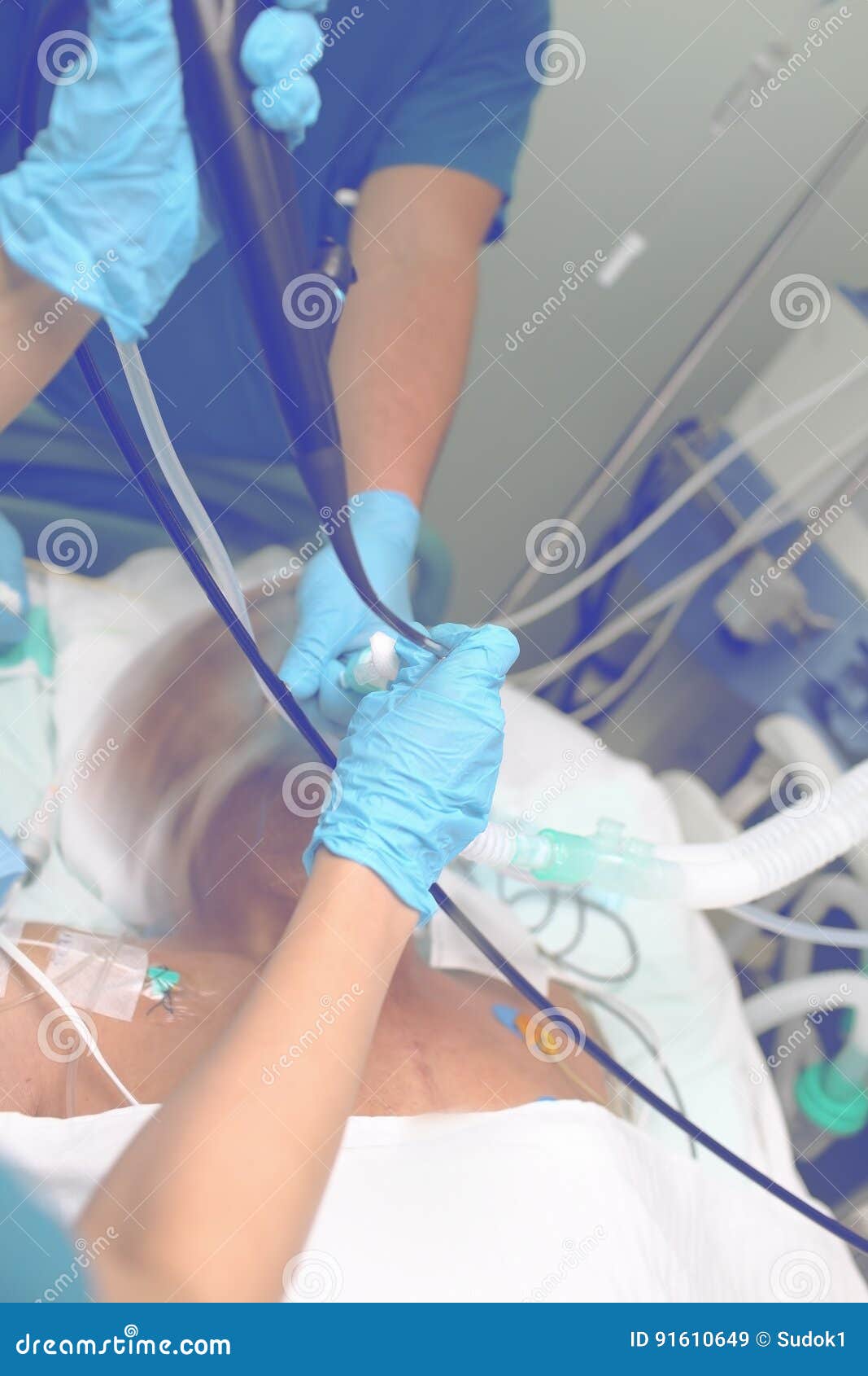 Comatose Patient in the Intensive Care Unit Stock Image Image of