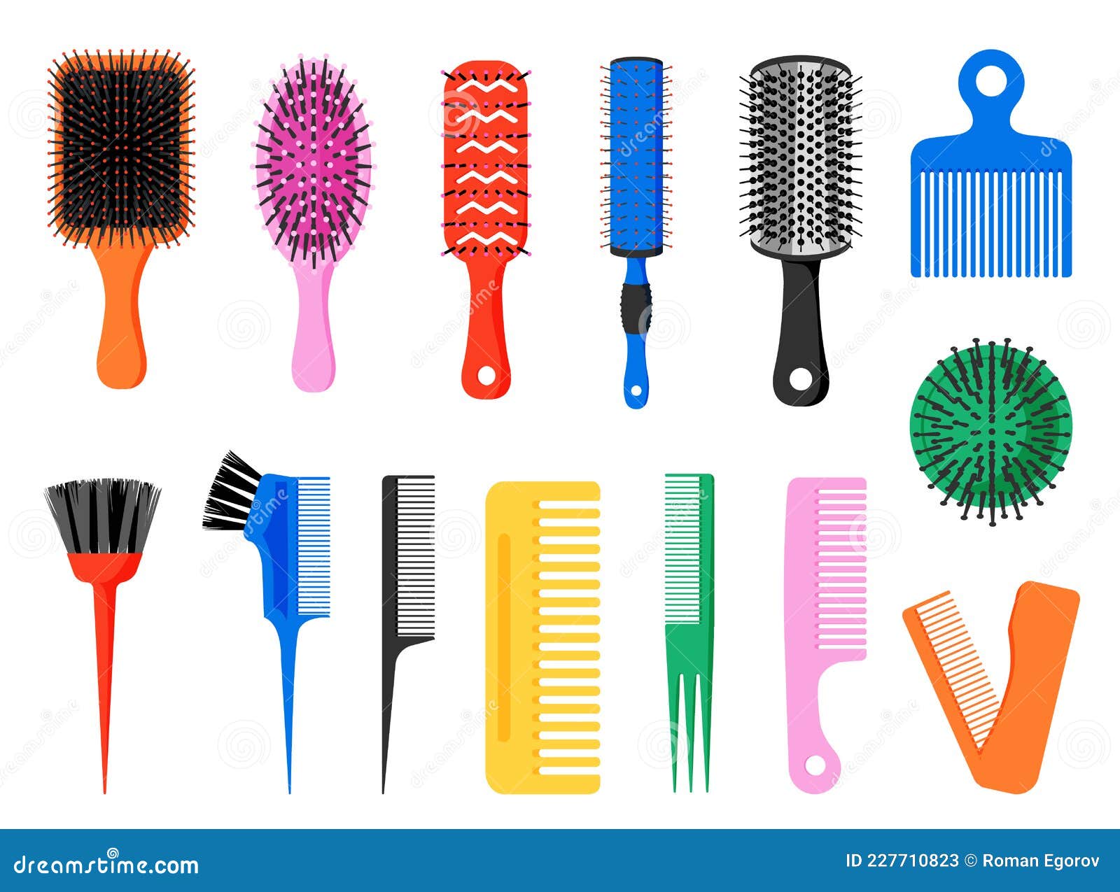 Comb. Hair Brush. Various Colored Tools for Barber and Hairdresser. Round and Flat Hairbrush Collection Stock Vector - Illustration of handle, brush: 227710823 Comb. Hair Brush. Various Colored Tools for Barber and Hairdresser. Round and Flat Hairbrush Collection Stock Vector - Illustration of handle, brush: 227710823