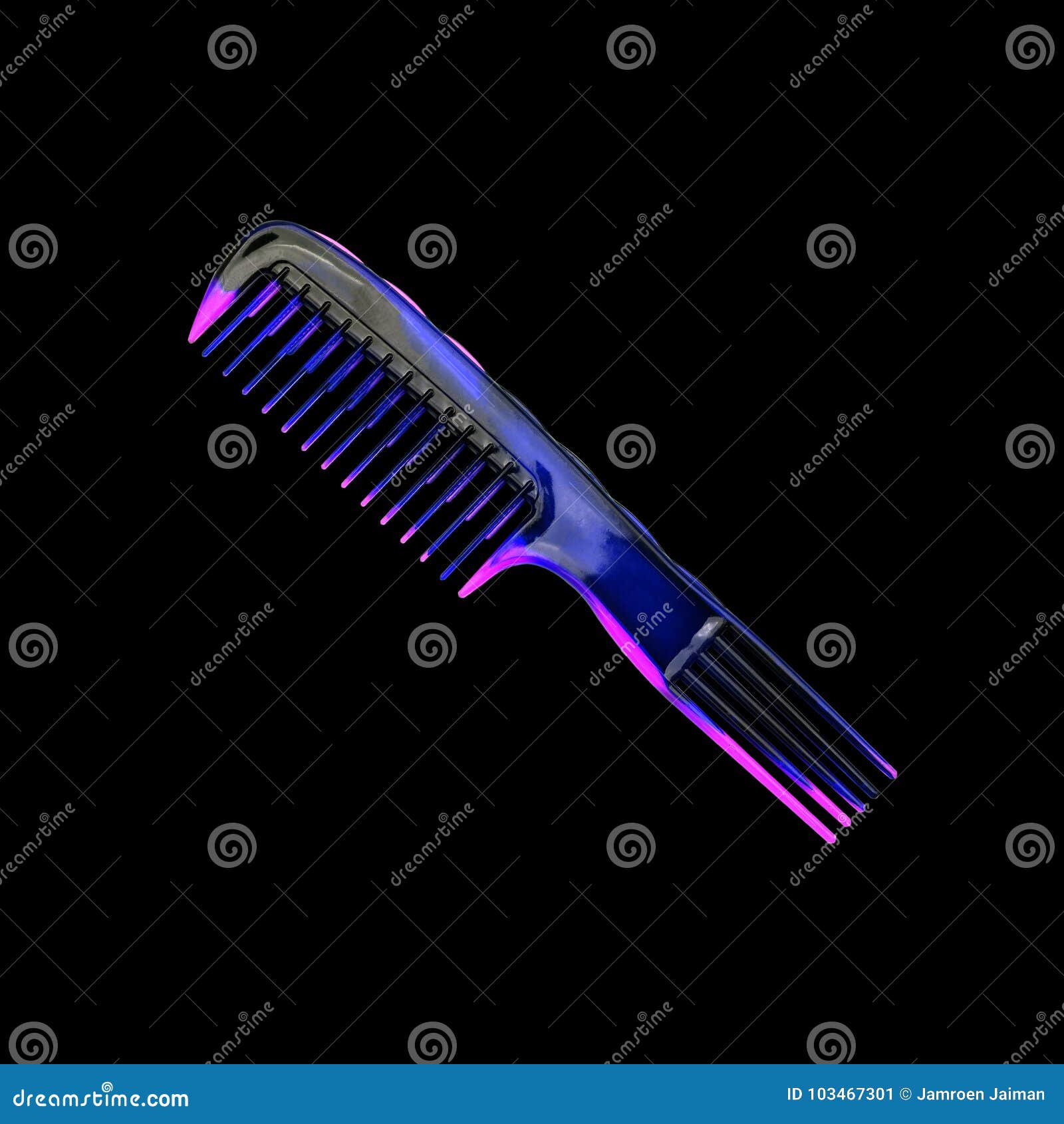 Comb Isolated on Black Background Stock Image - Image of hairdresser