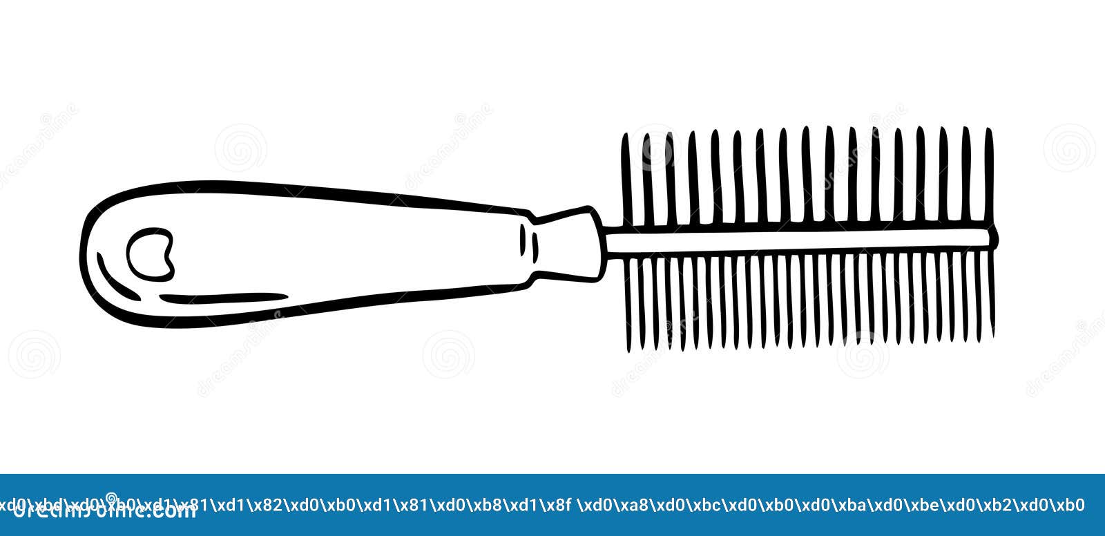 A Comb for Pets. Pet Grooming. Doodle Style Hand Drawn. Vector Illustration. Stock Illustration