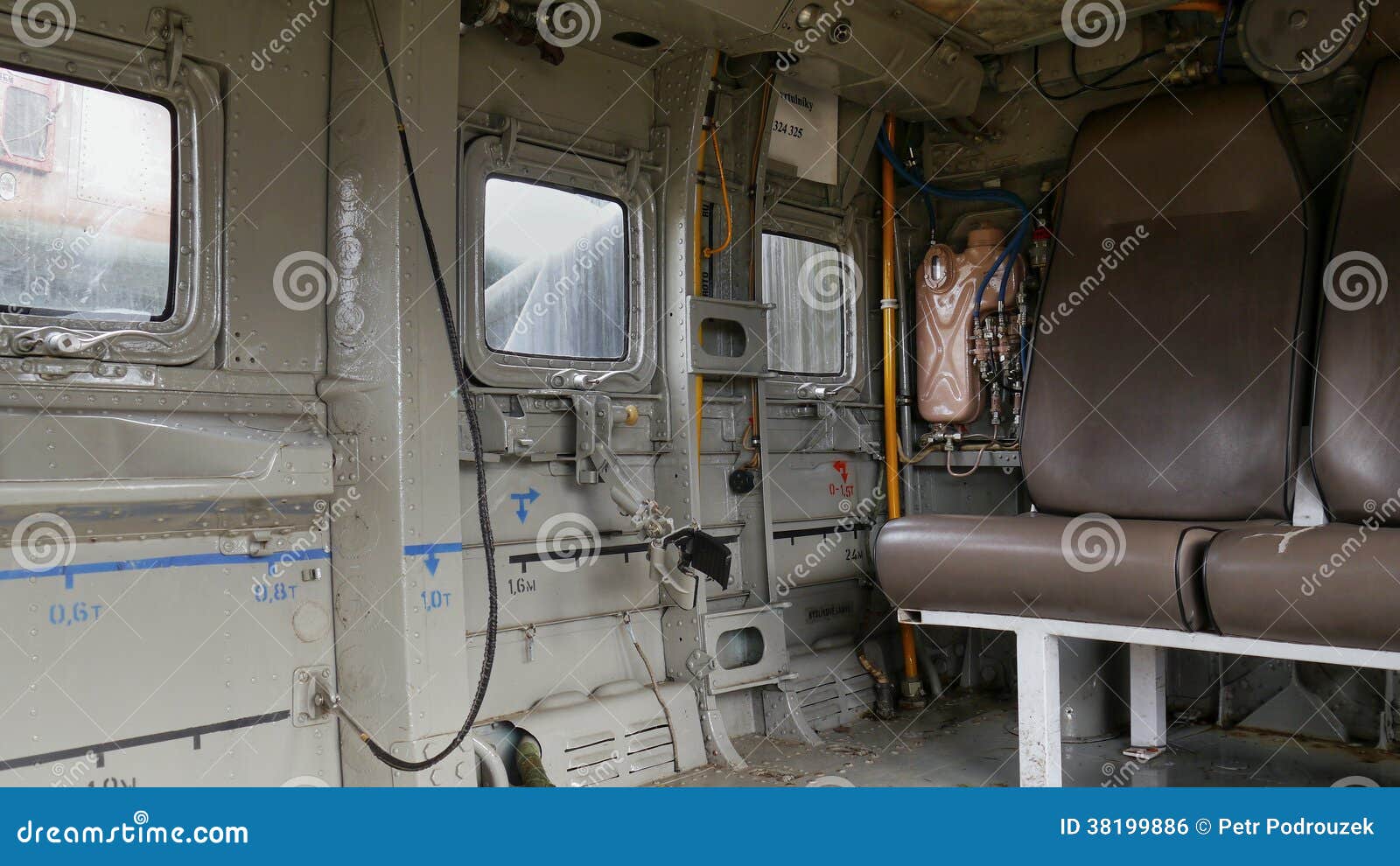 Combat helicopter interior editorial photo. Image of brown 38199886