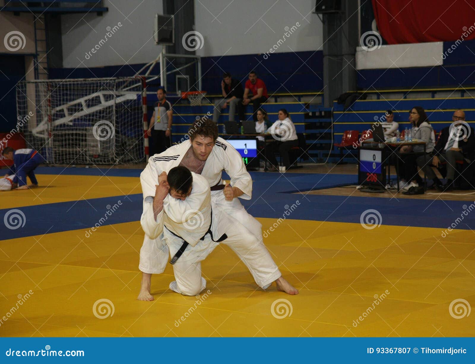 Combattenti Nella Partita Di Judo Fotografia Editoriale Immagine di