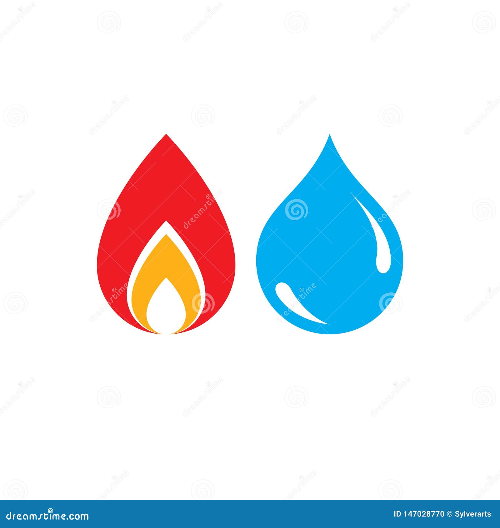Design de logotipo de combinação de fogo e água