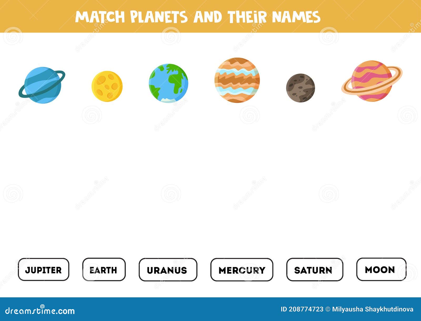 Jogo Educacional Para O Sistema Solar Das Crianças Ilustração do