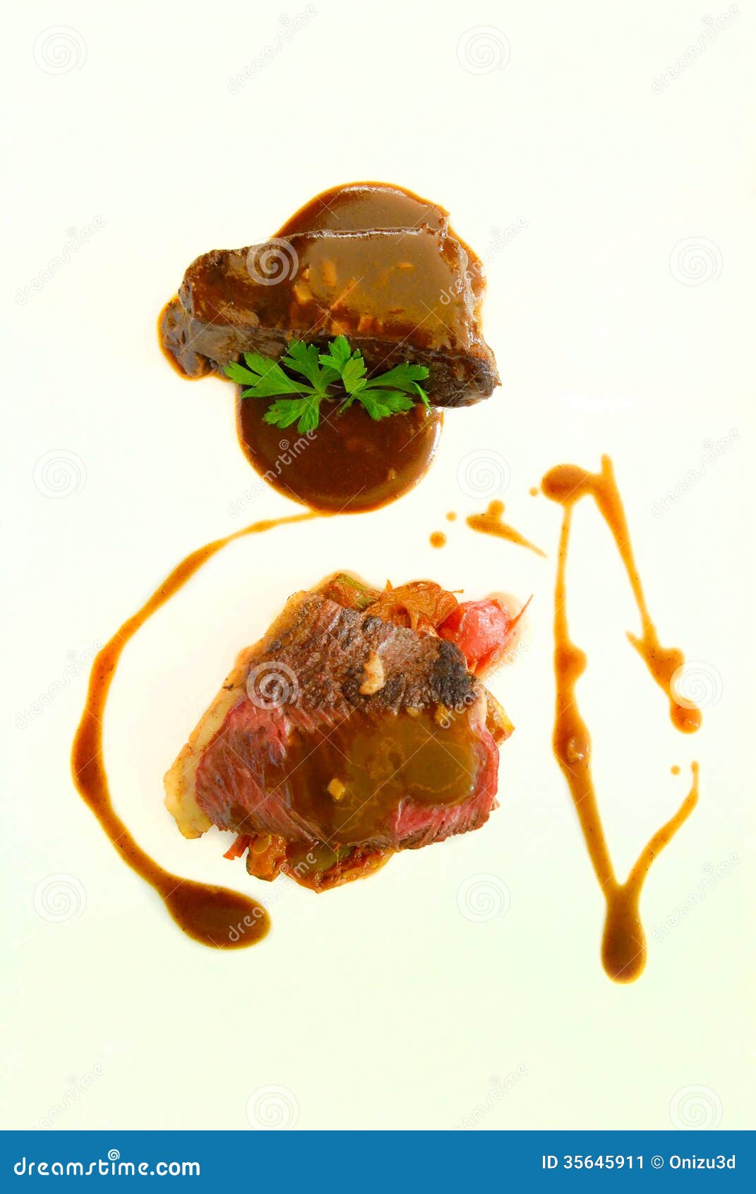 Combination Beef Steak with Two Sauces Stock Image Image of delicious