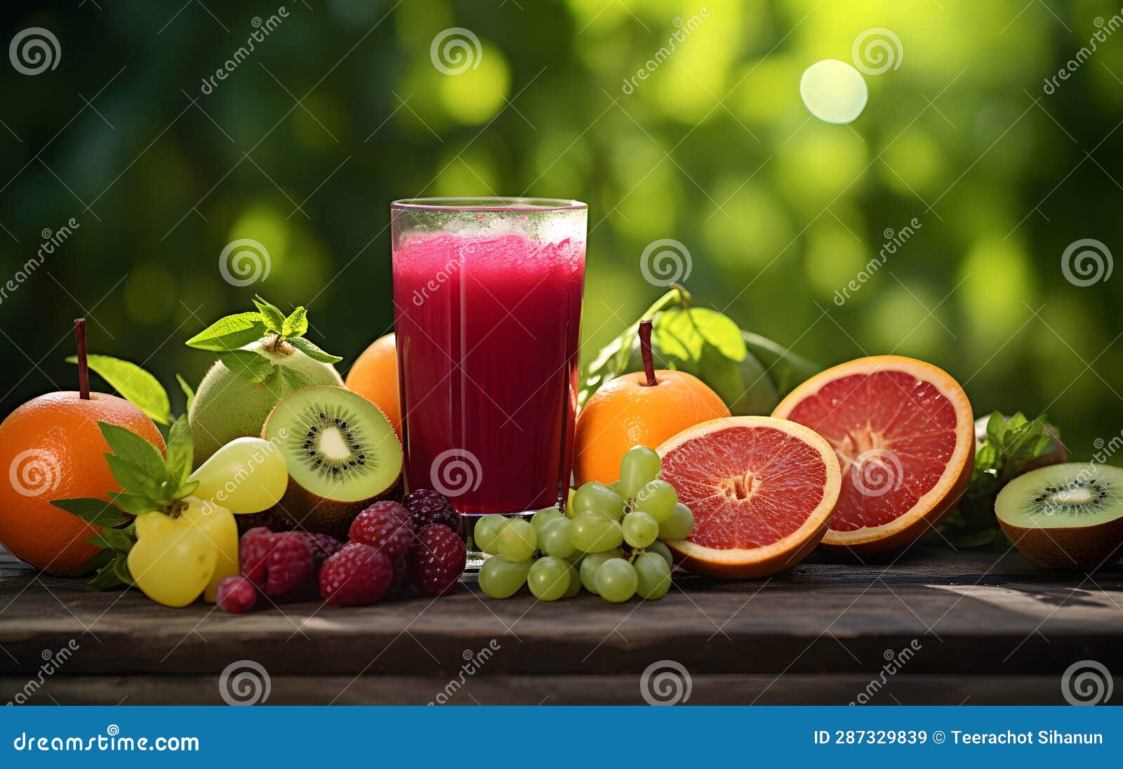 The Combination of Different Fruits in Mixed Fruit Water.Ai Generated