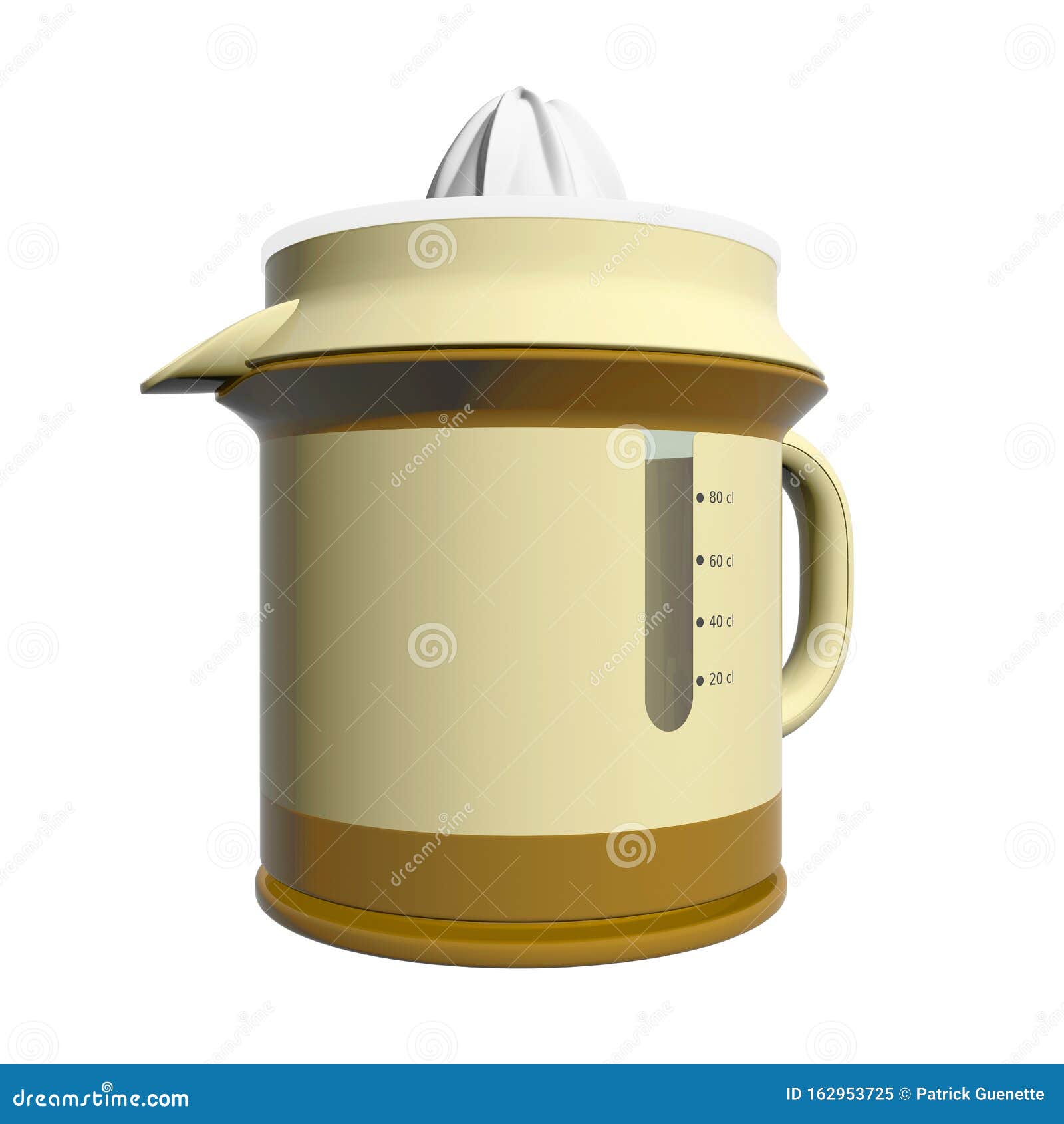 Combination Juicer and Pitcher, Brown and Yellow, Plastic, 3D