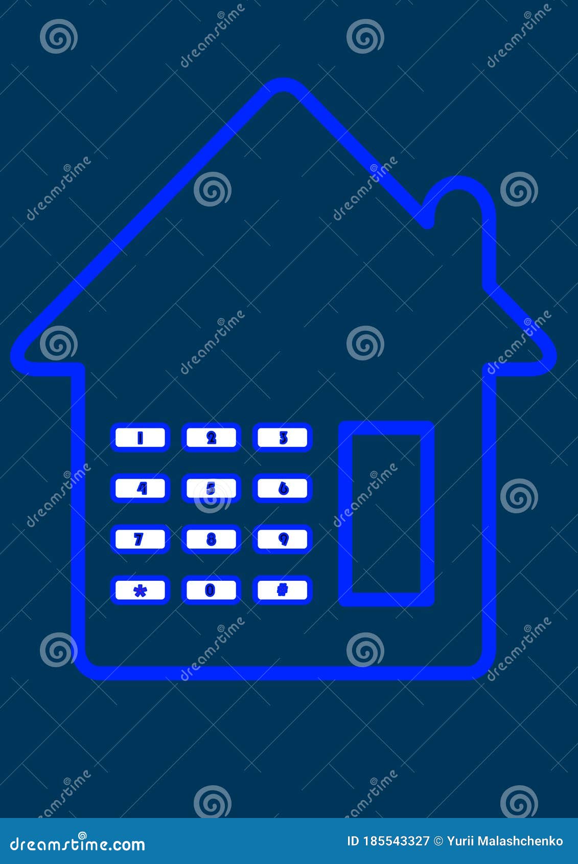 Combination Lock on the Door of the House Stock Illustration