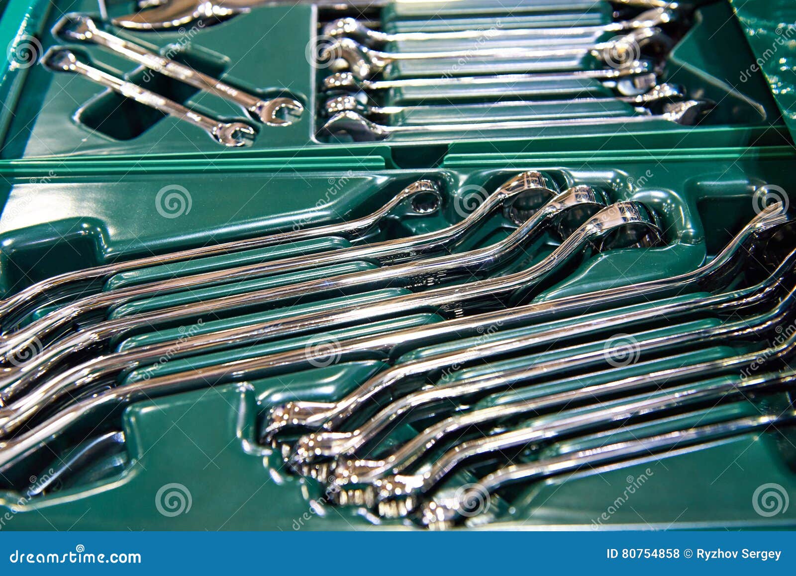Combination Wrenches in Plastic Box Stock Photo Image of occupation
