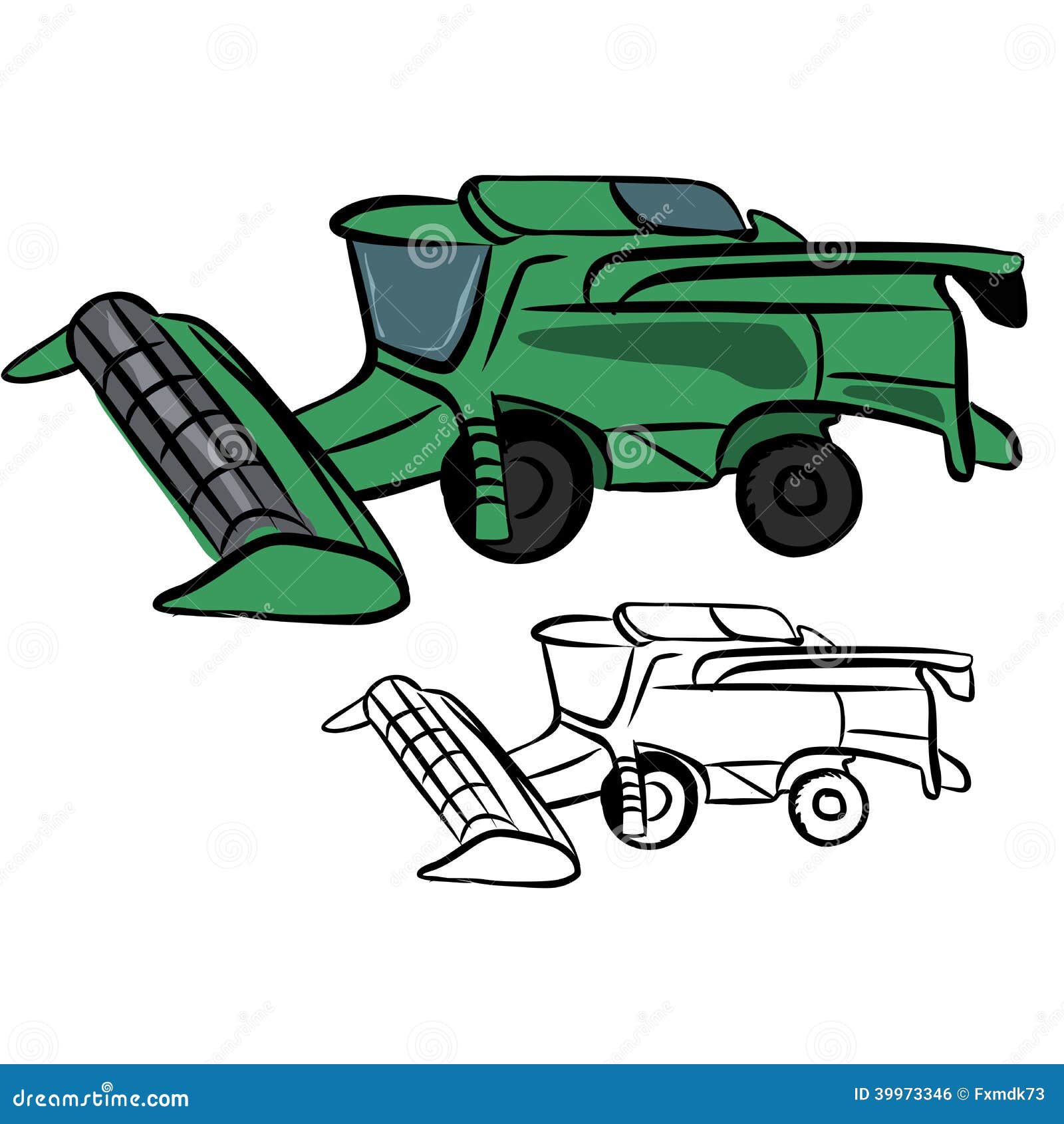 Premium Vector | Combine harvester. cartoon toy vehicle with funny face.  coloring book page for kids.