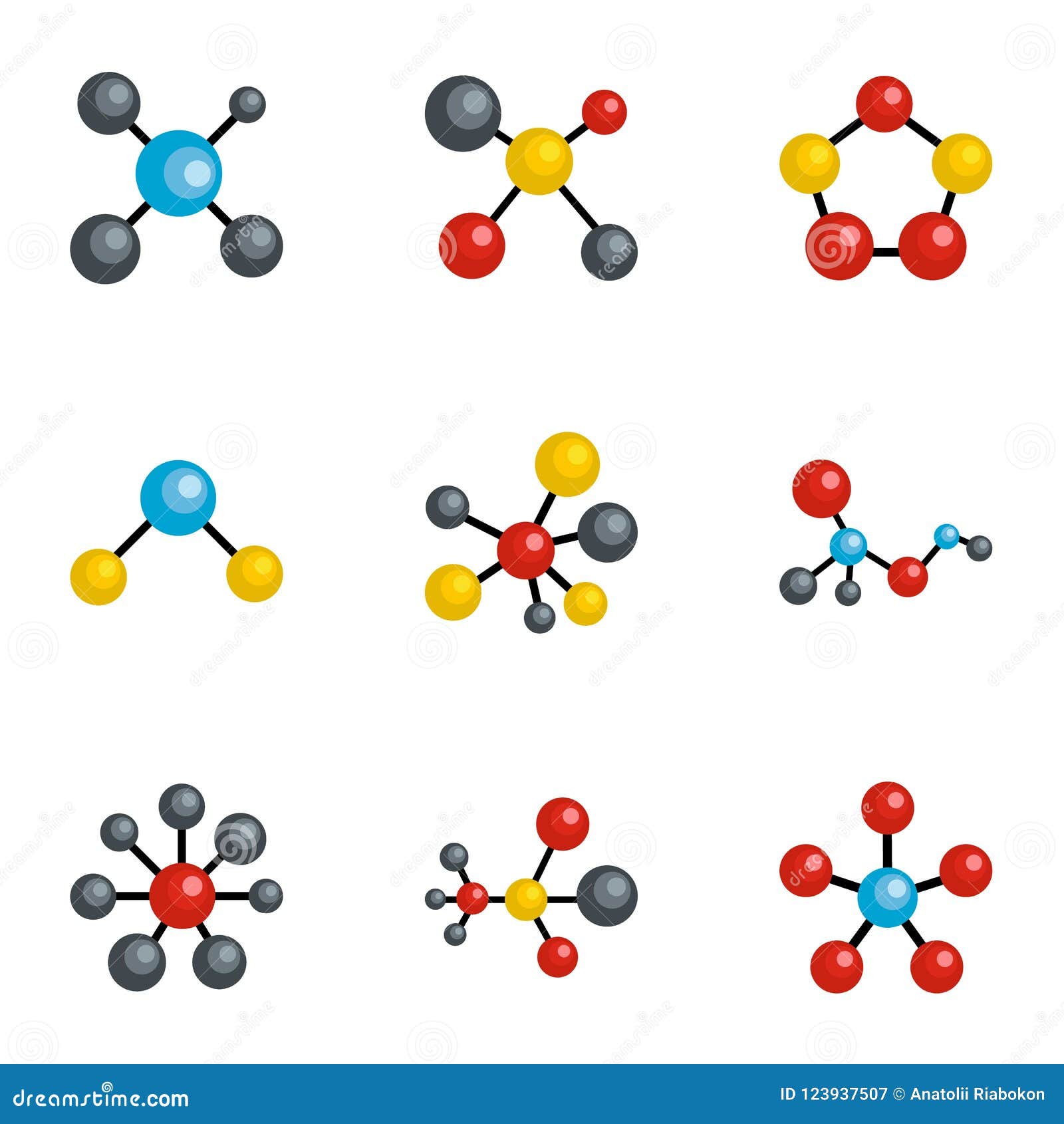 Combine Icons Set, Cartoon Style Stock Vector - Illustration of biology ...