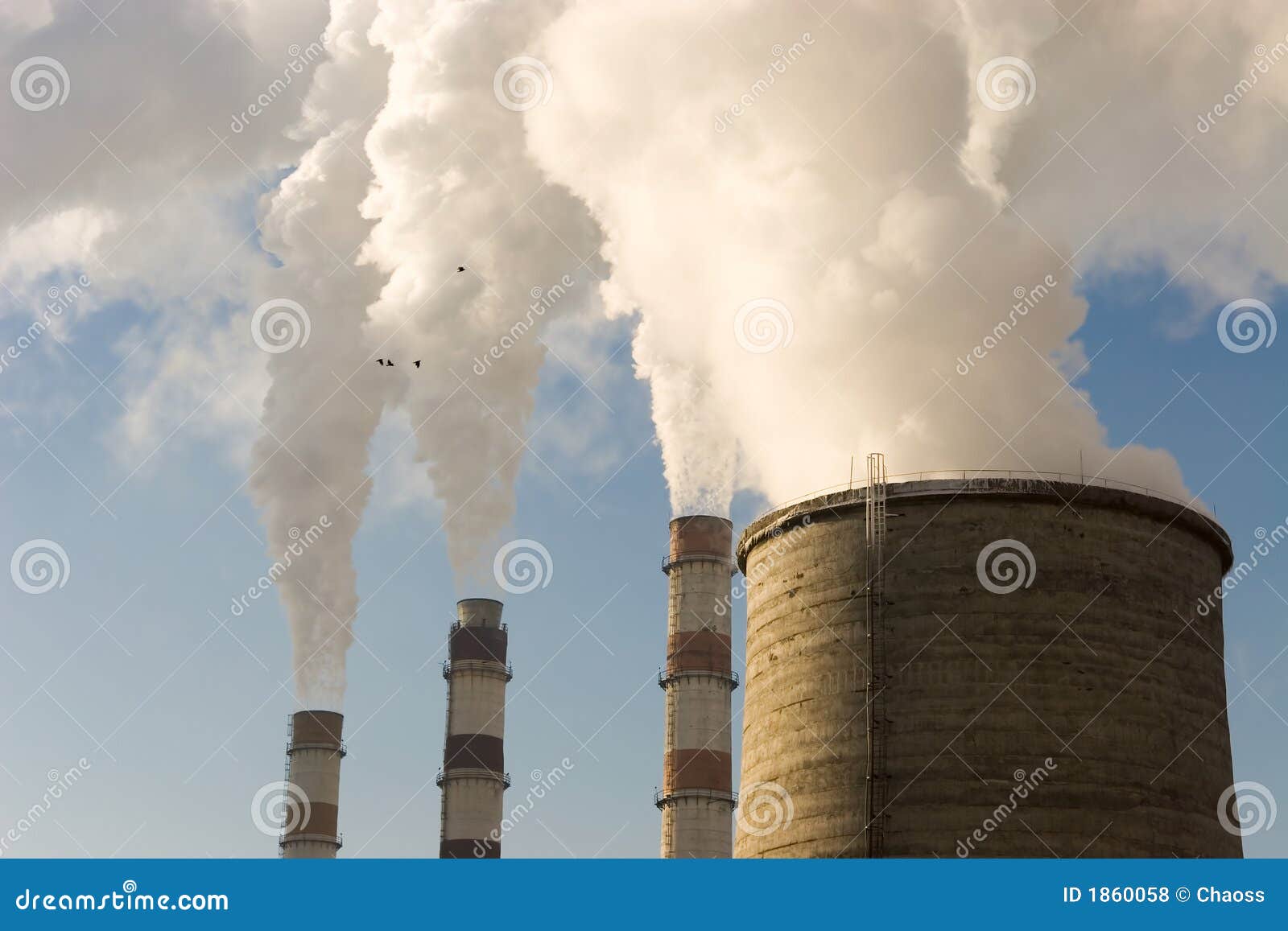 Combined heat power plant stock photo. Image of chimney 1860058