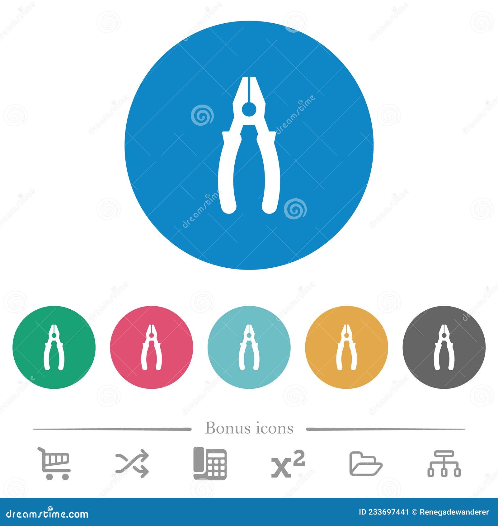 combined pliers flat round icons