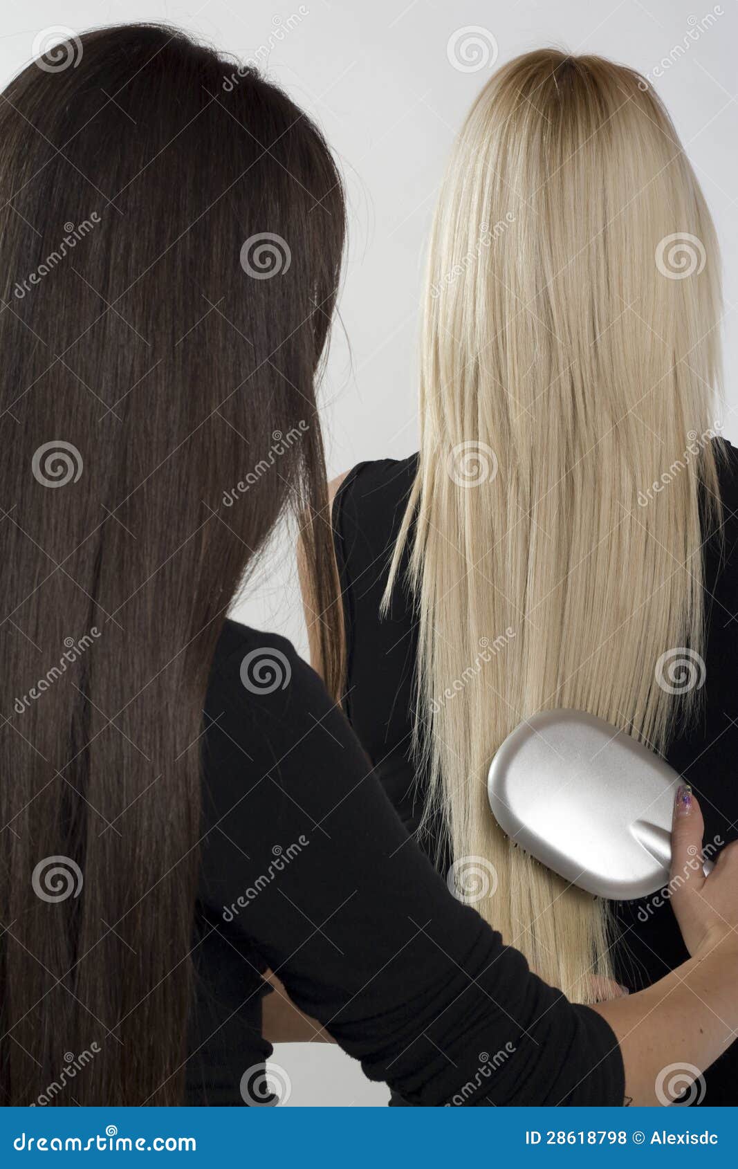 Combing Through Hair Stock Photo Image