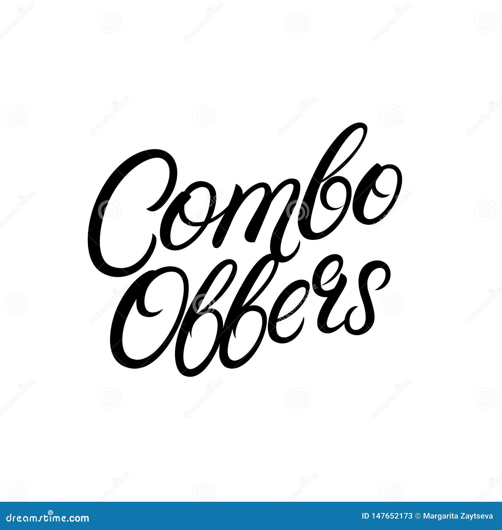 Combo Offers Hand Written Lettering. Stock Vector - Illustration