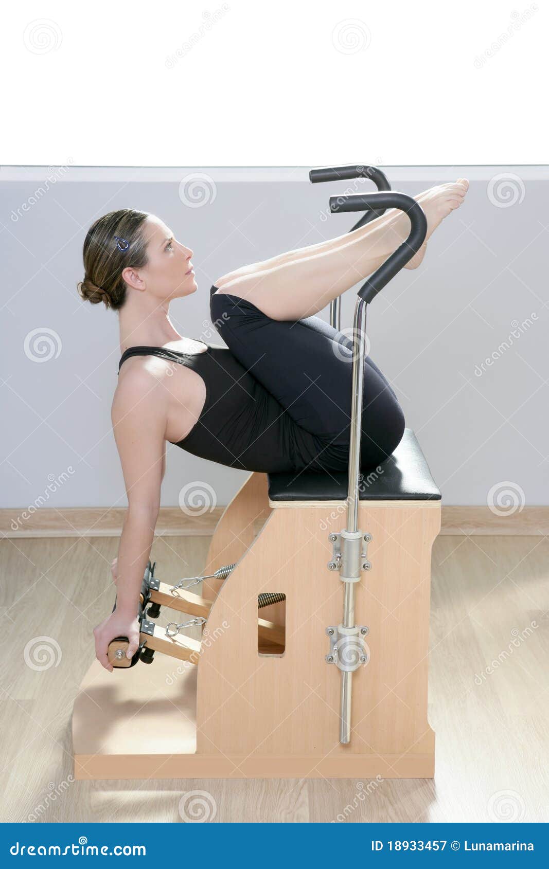 Combo Wunda Pilates Chair Woman Fitness Yoga Gym Stock Image - Image of ...