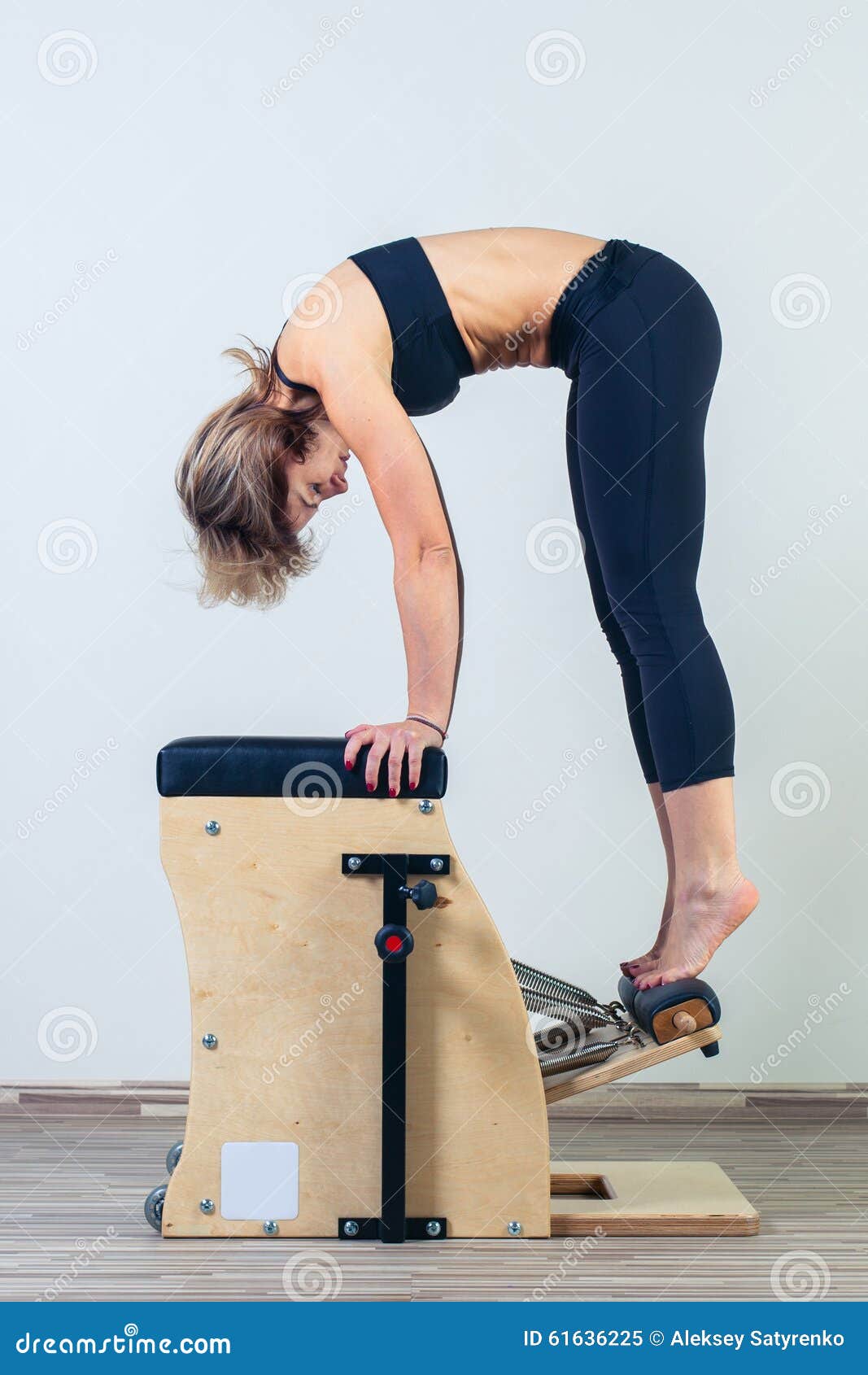 Combo Wunda Pilates Chair Woman Fitness Yoga Gym Stock Image - Image of ...