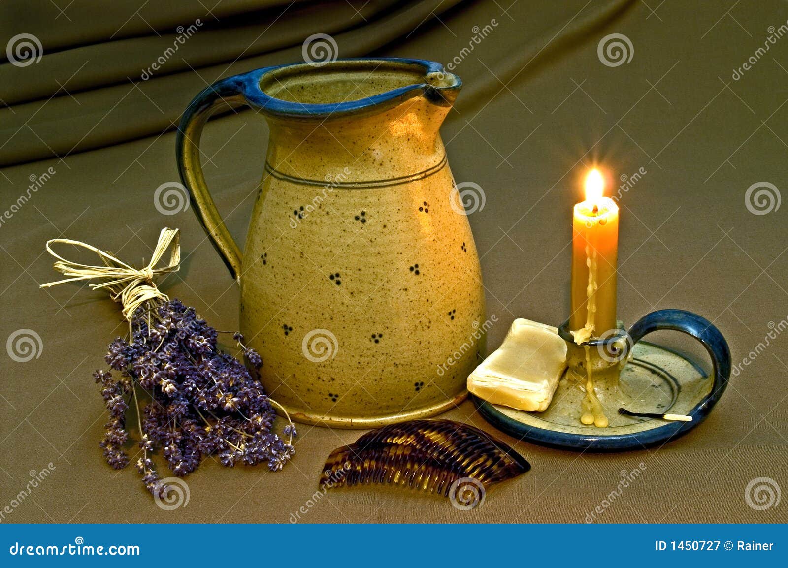 Combs and candle stock image. Image of atmosphere, bunch 1450727