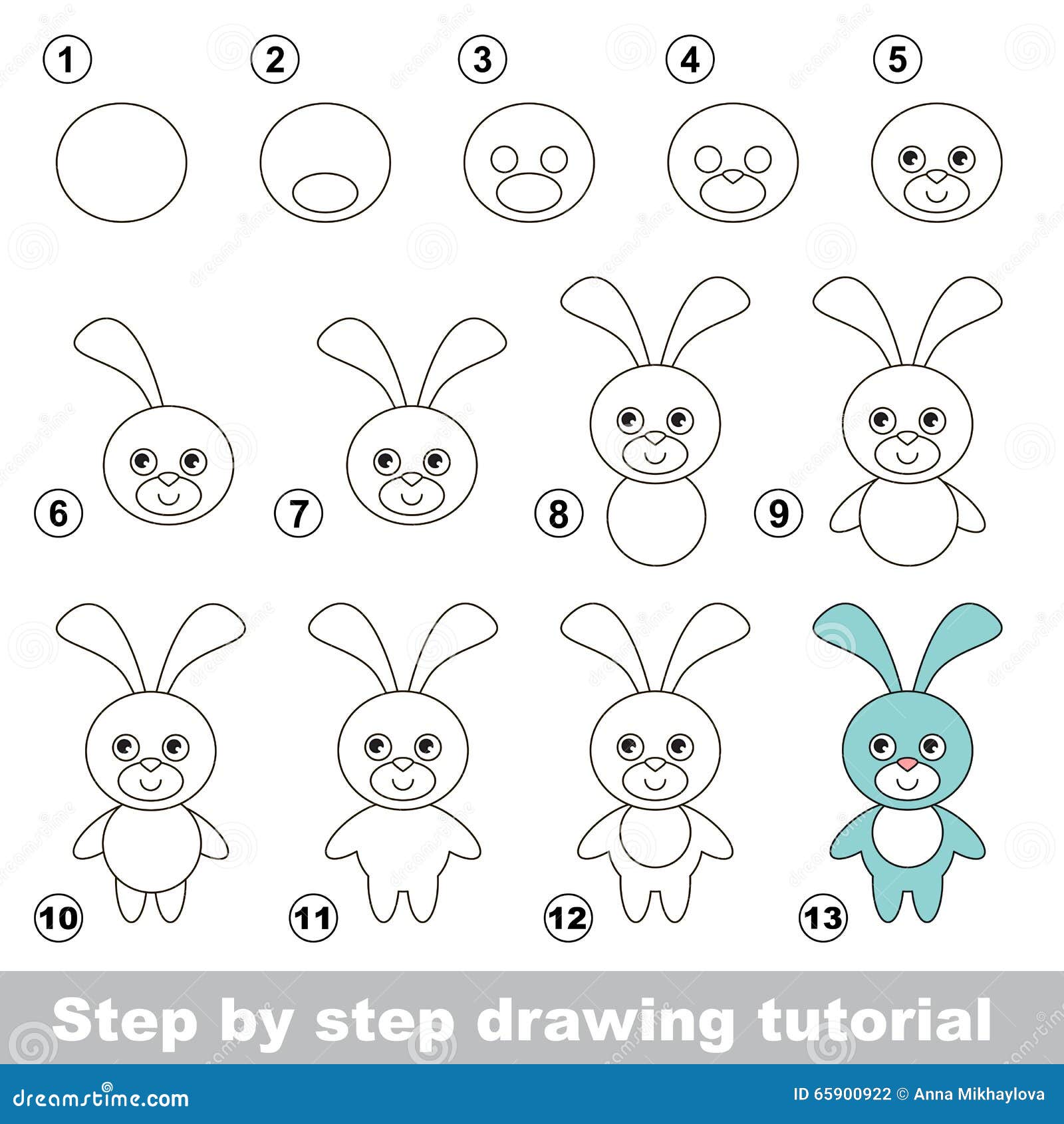 Come Disegnare Un Coniglietto Divertente Illustrazione Vettoriale Illustrazione Di Molla Scuola